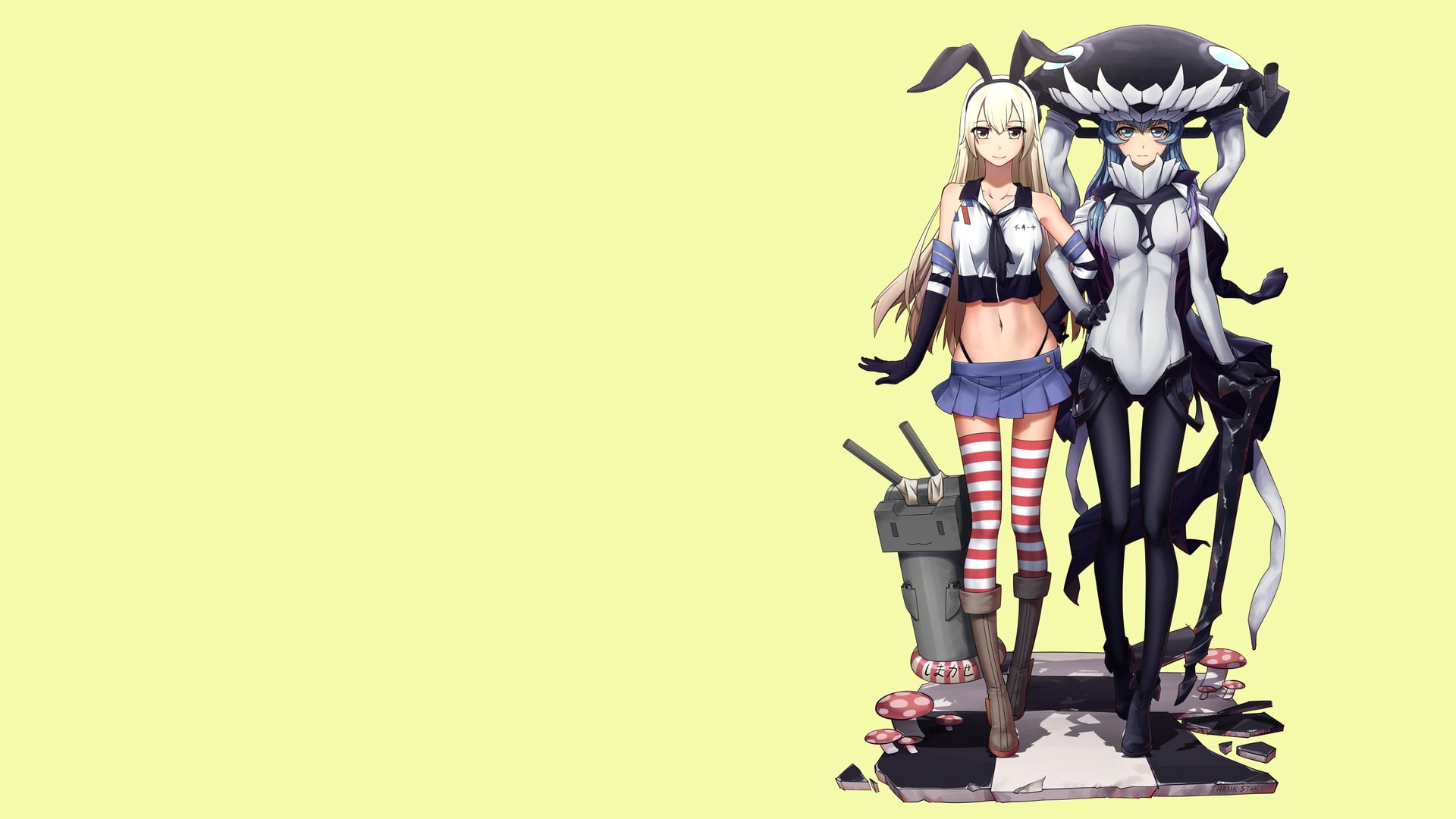 two female anime characters wallpaper, video games, anime girls