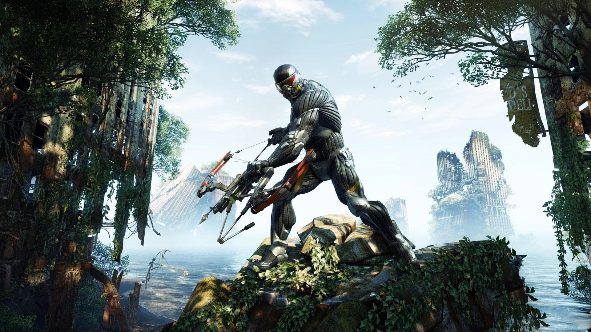video games nanosuit games bow weapon crysis 3 1920x1080  Video Games Crysis HD Art