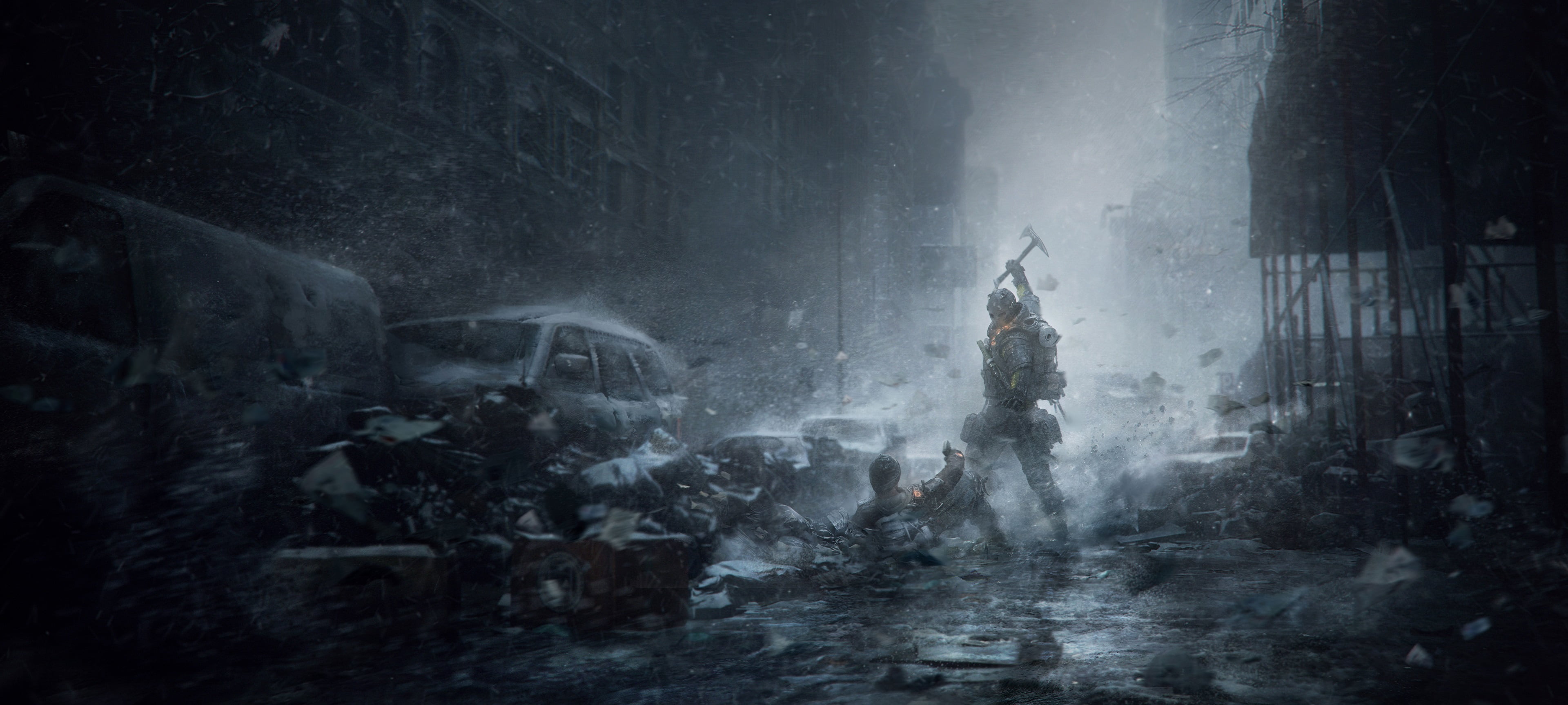 Tom Clancy's The Division, dark, snow, Video Game Art, video games