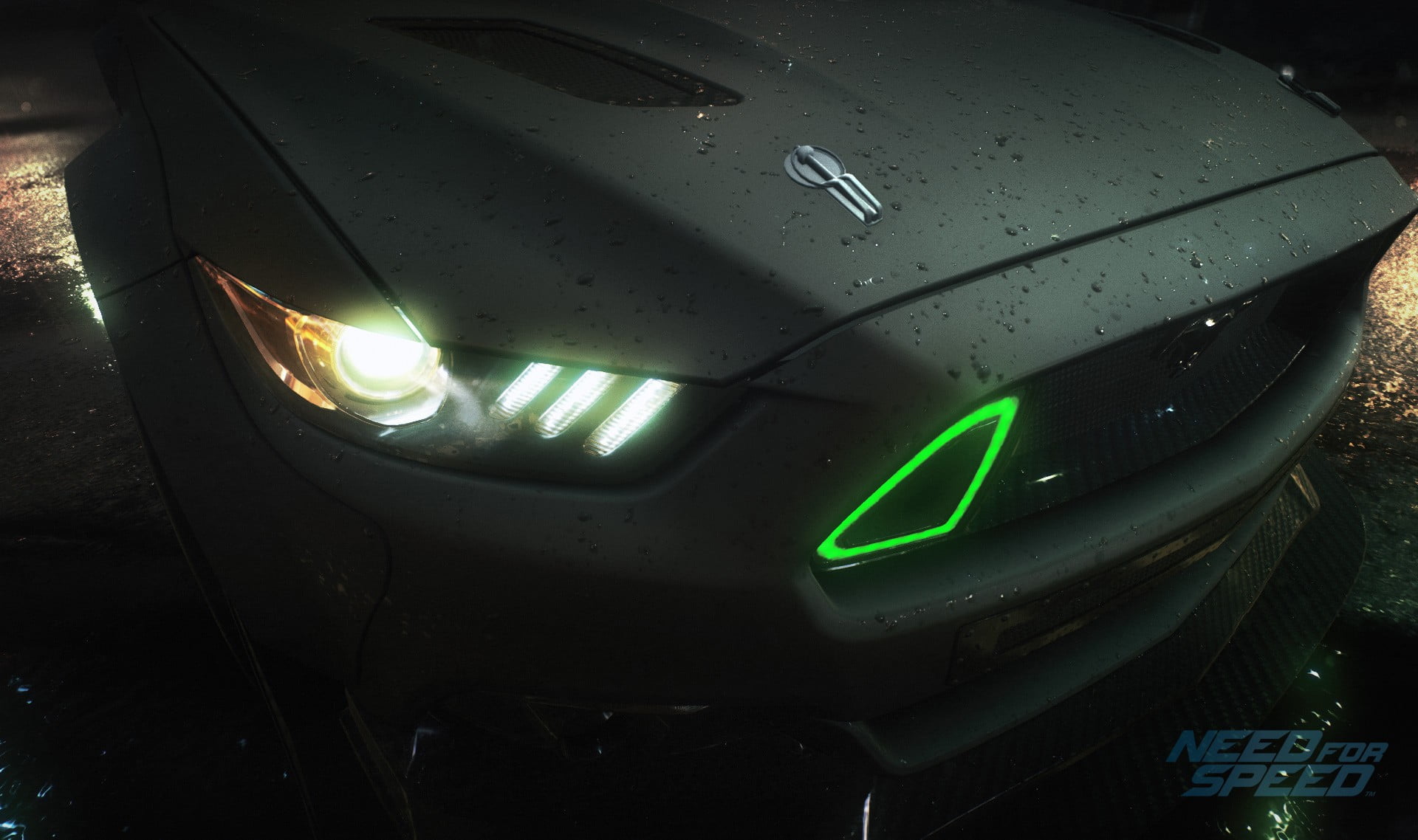 grey sports car, anime, Need for Speed, racing, video games, 2015 Ford Mustang RTR