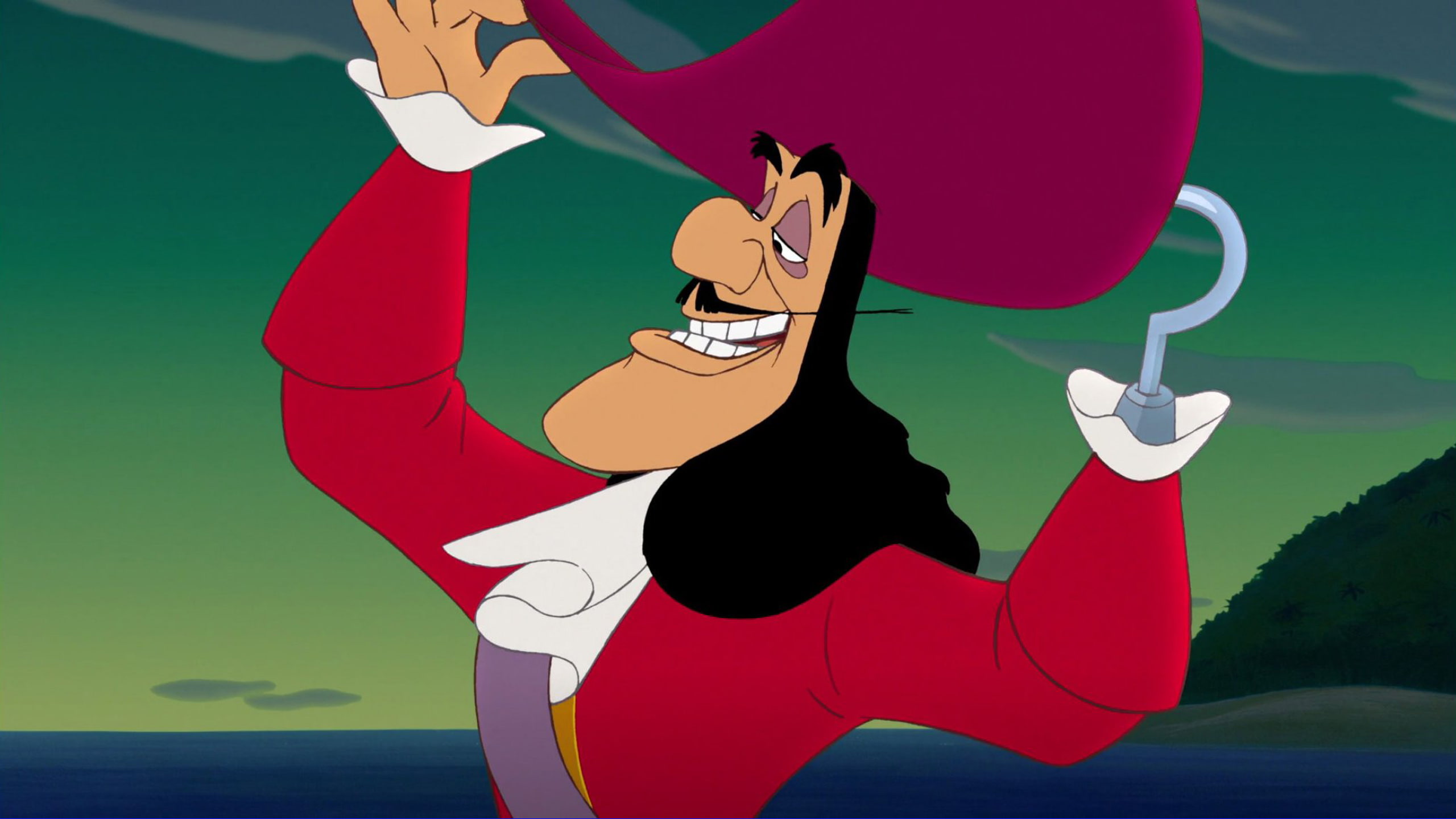 Captain Hook Character From Peter Pan Cartoon Walt Disney Screenshot Image 2560×1440