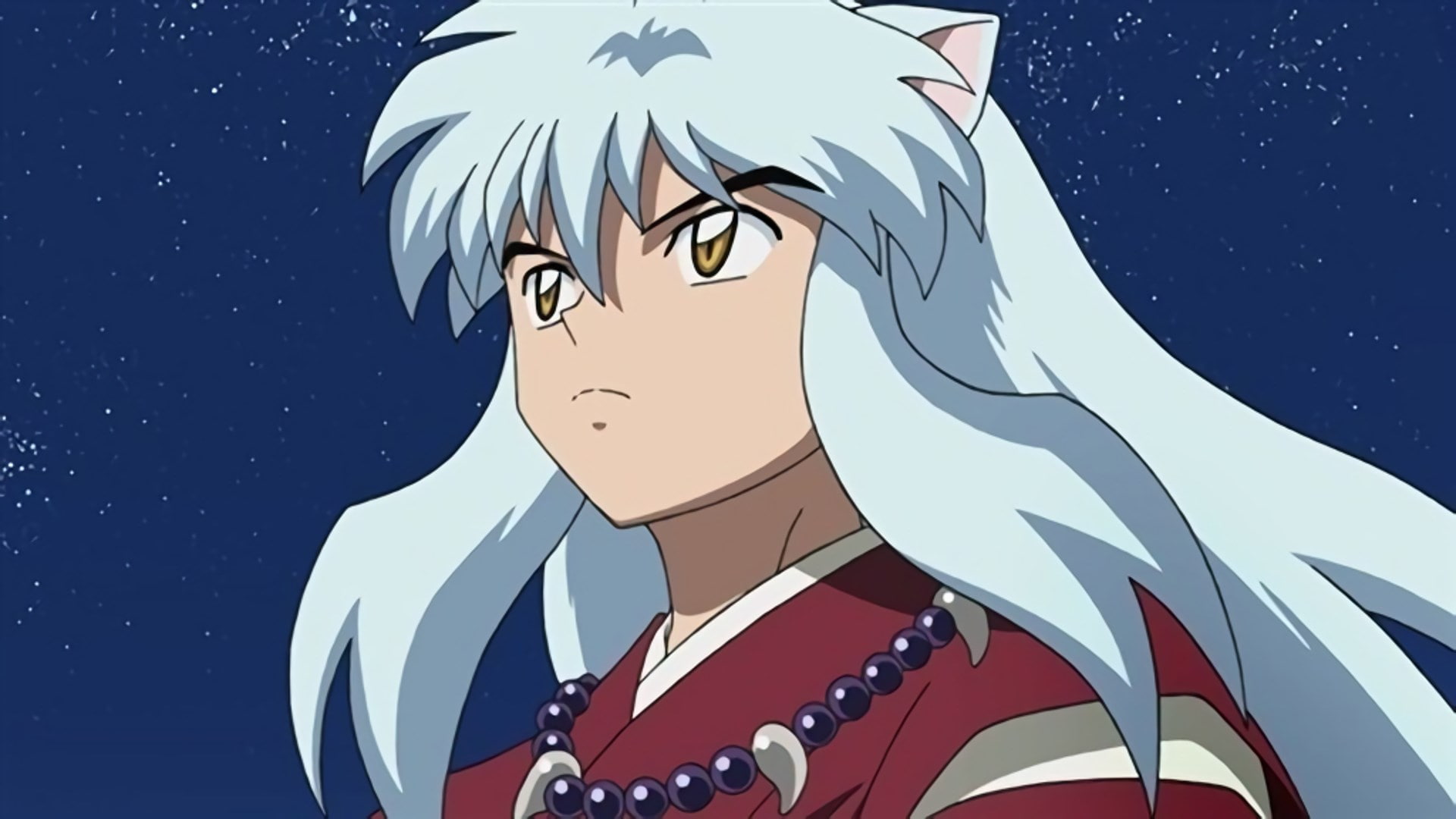 inuyasha, one person, sky, blue, young adult, cartoon, nature