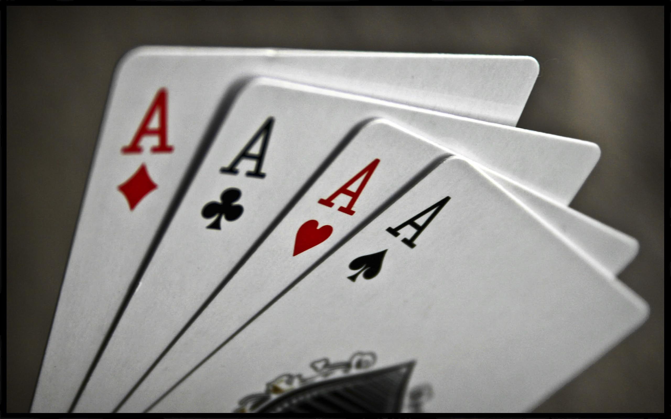Four of a kind, 4 ace card game, photography, 2560x1600, poker