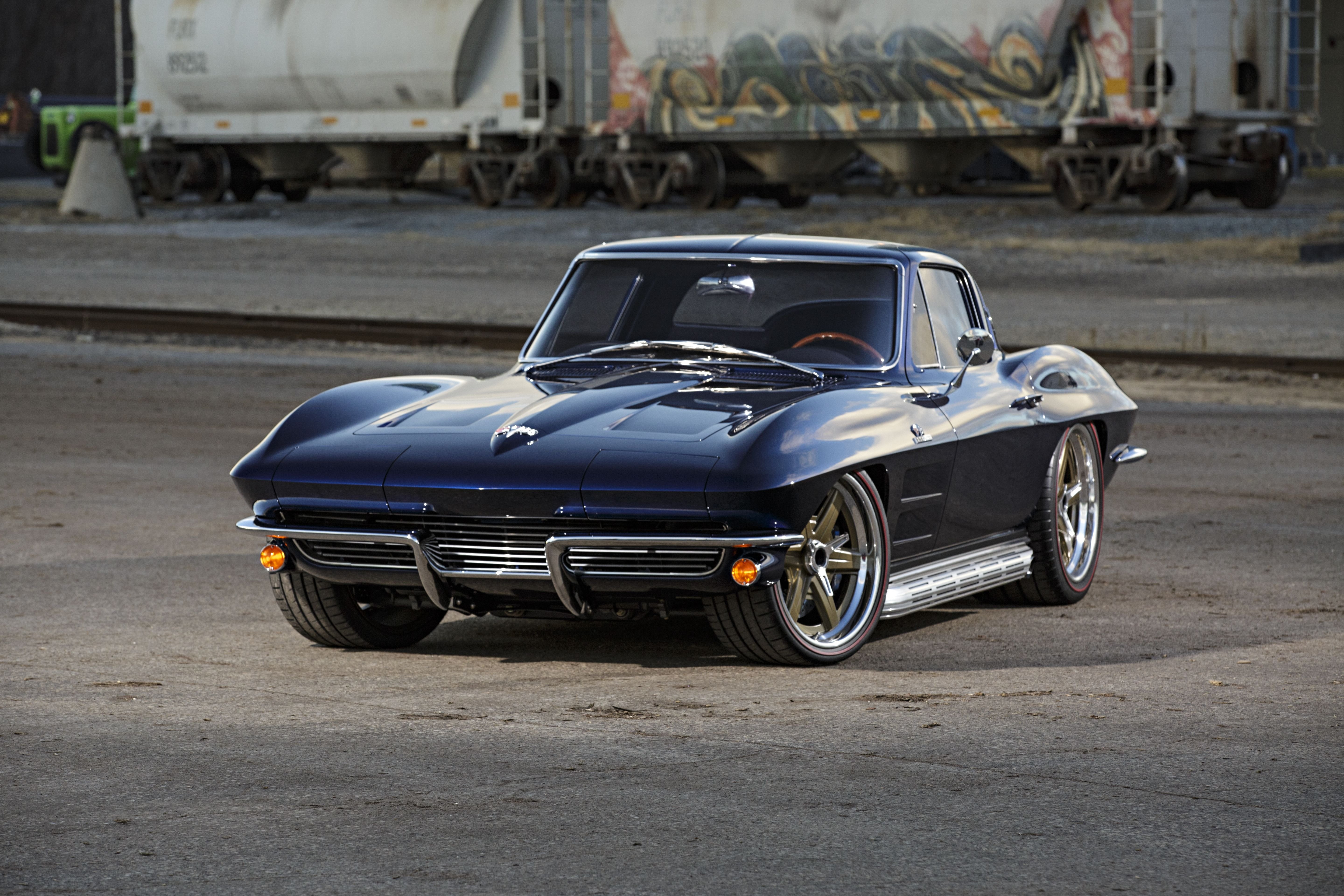 (c2), 1964, blue, cars, chevy, corvette, modified