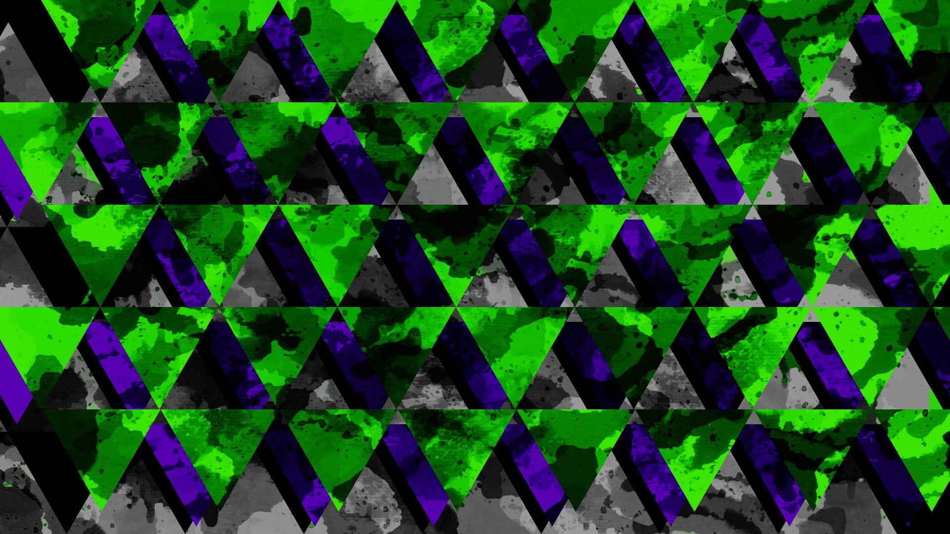 Triangle, Green, Purple, green, grey, and blue illustration