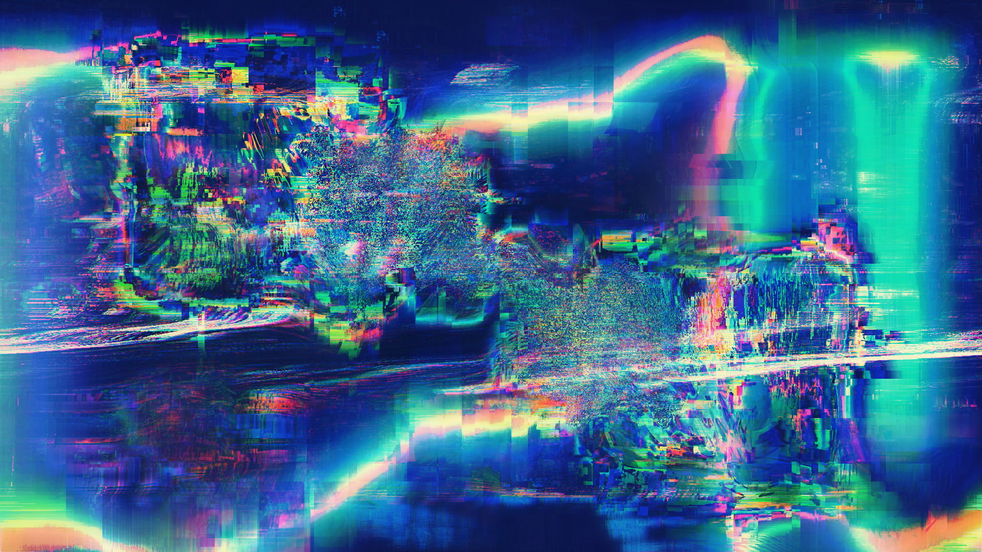 glitch art, LSD, abstract, motion, multi colored, illuminated