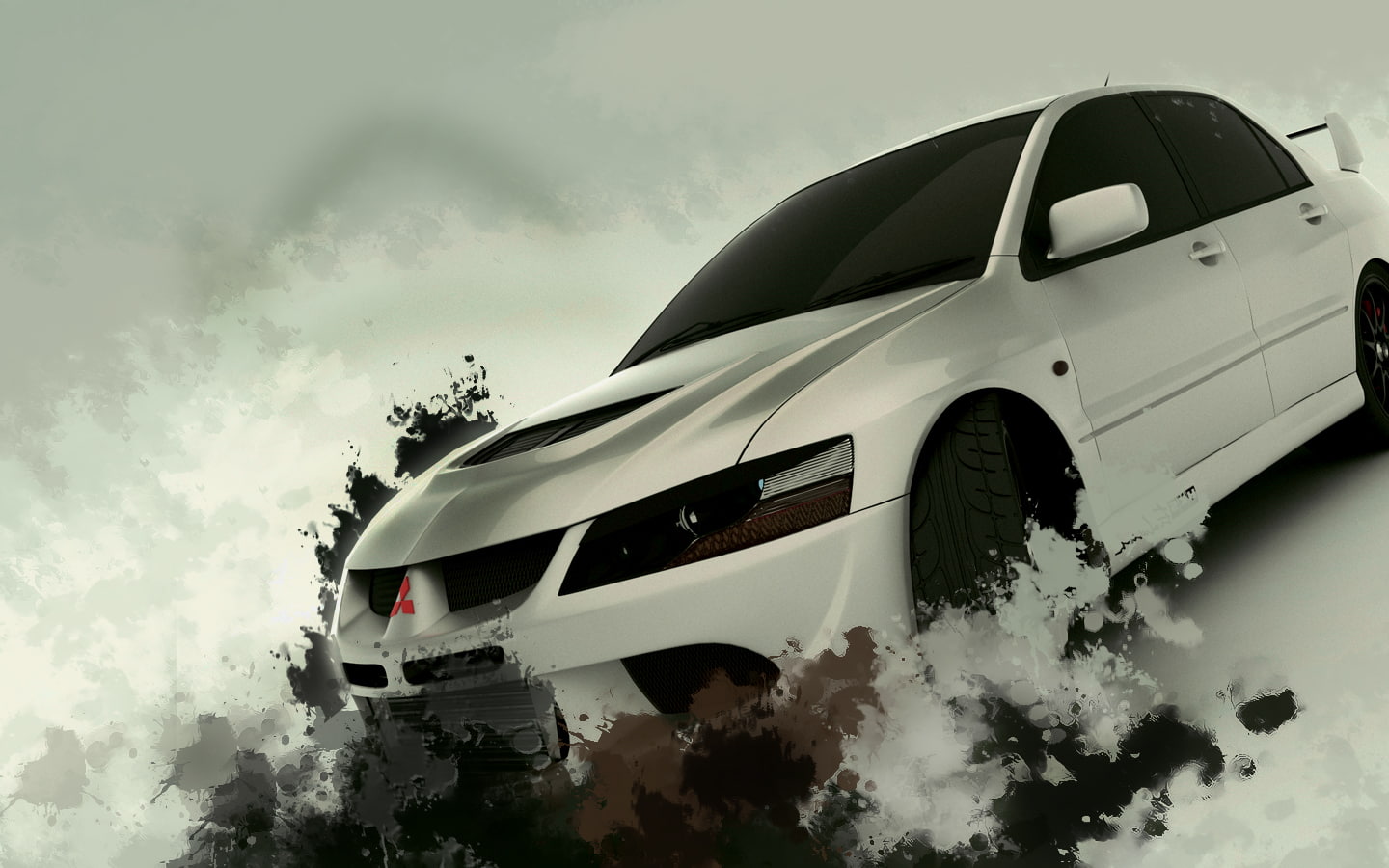 Mitsubishi Evolution Evo HD, white sports car, cars