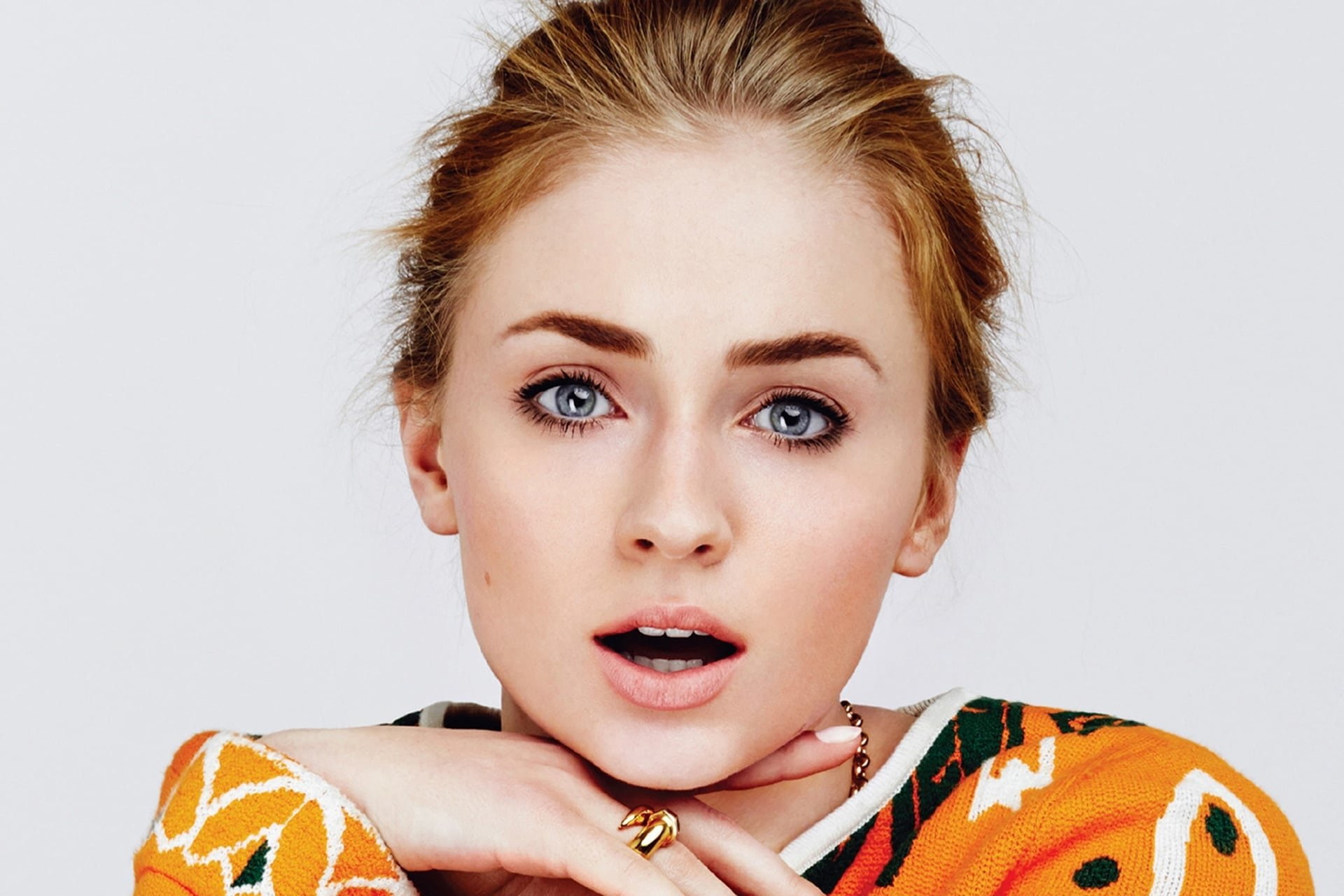 Actresses, Sophie Turner, Blue Eyes, Face, Redhead