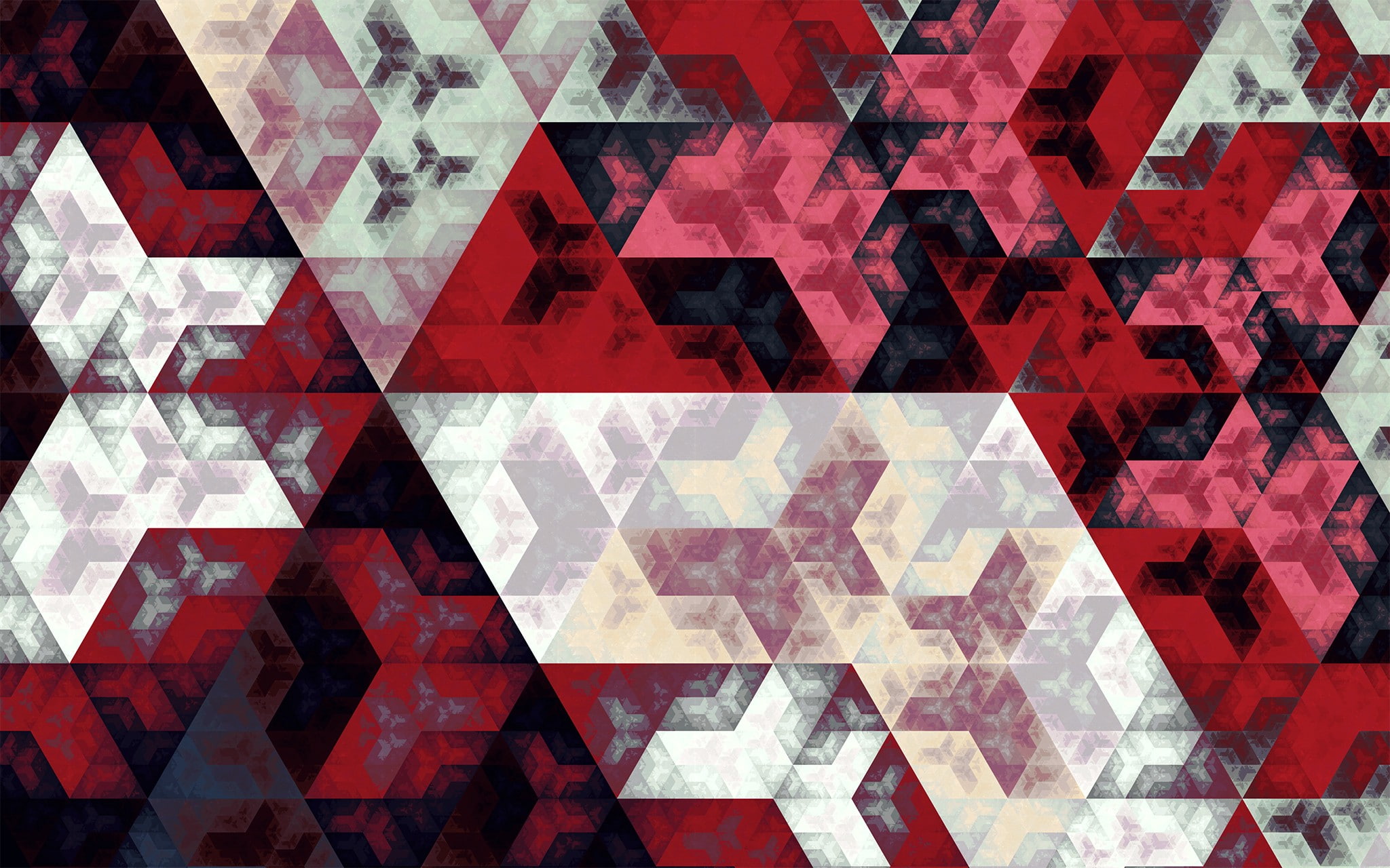 hexagon, triangle, digital art, Apophysis, golden ratio, mathematics