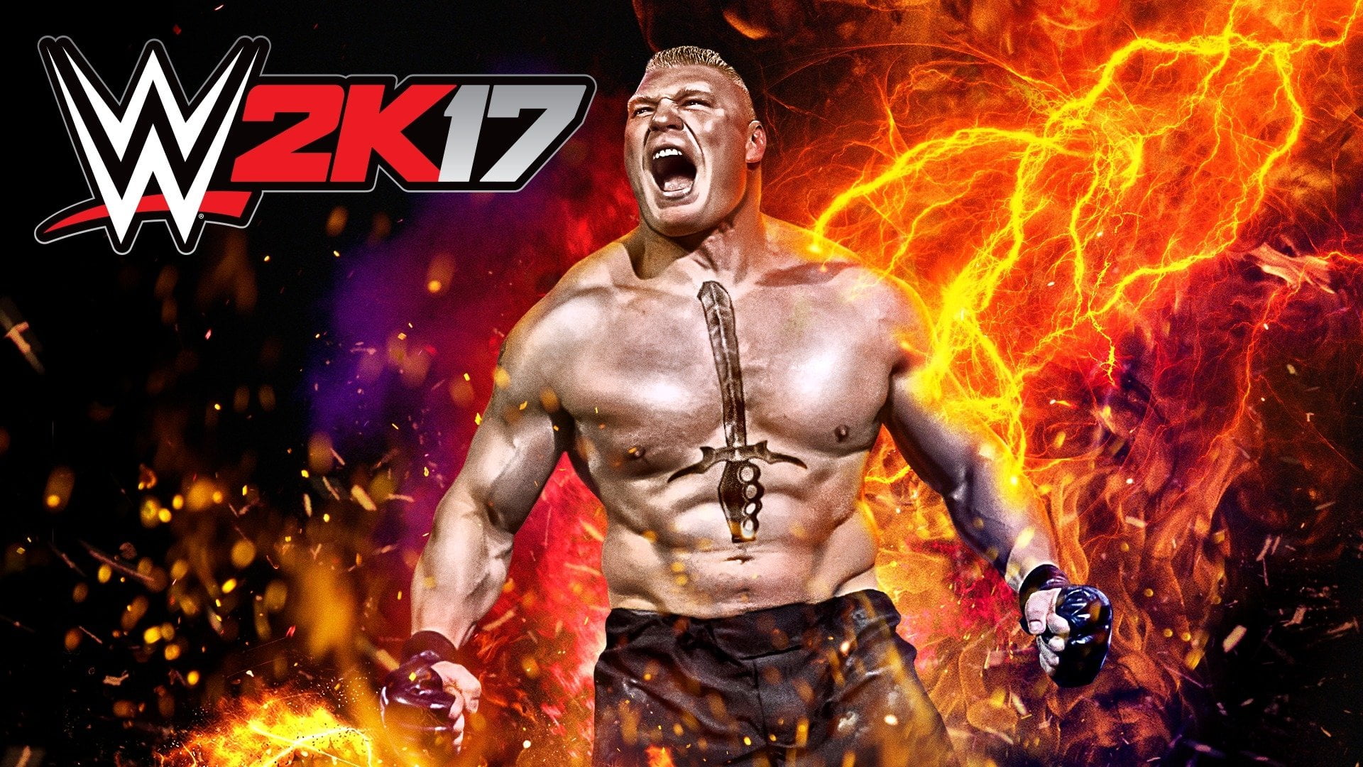 Video Game, WWE 2K17, Brock Lesnar, one person, shirtless, men