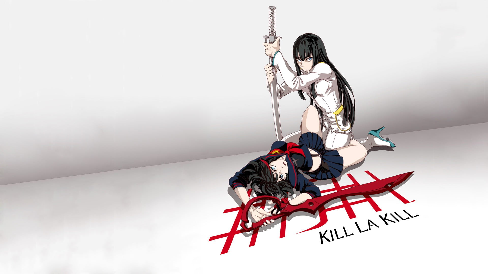 anime, anime girls, Kill la Kill, katana, scissors, black hair