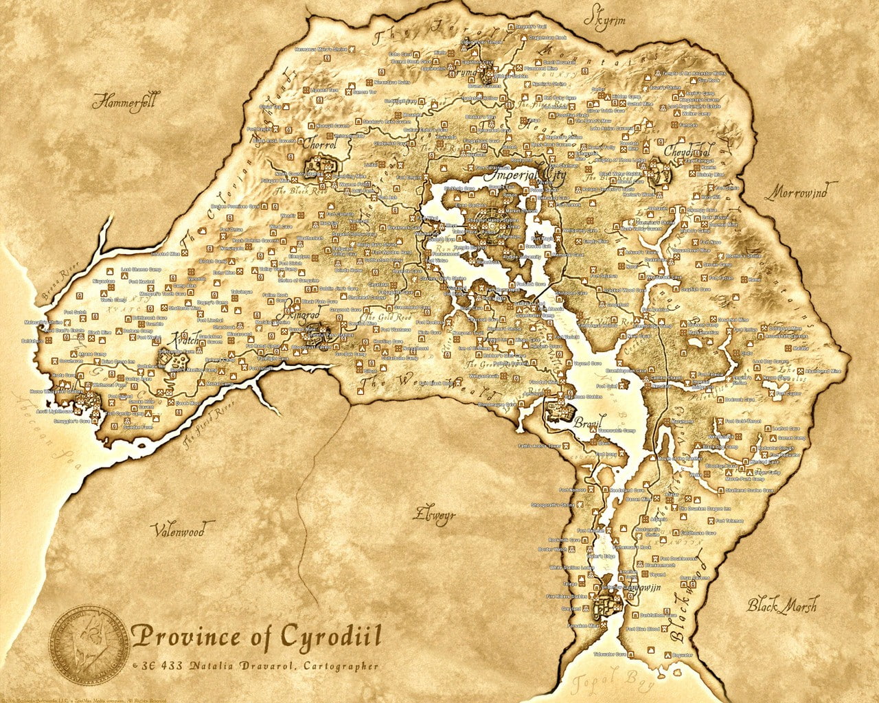 map, The Elder Scrolls, The Elder Scrolls IV: Oblivion, world map
