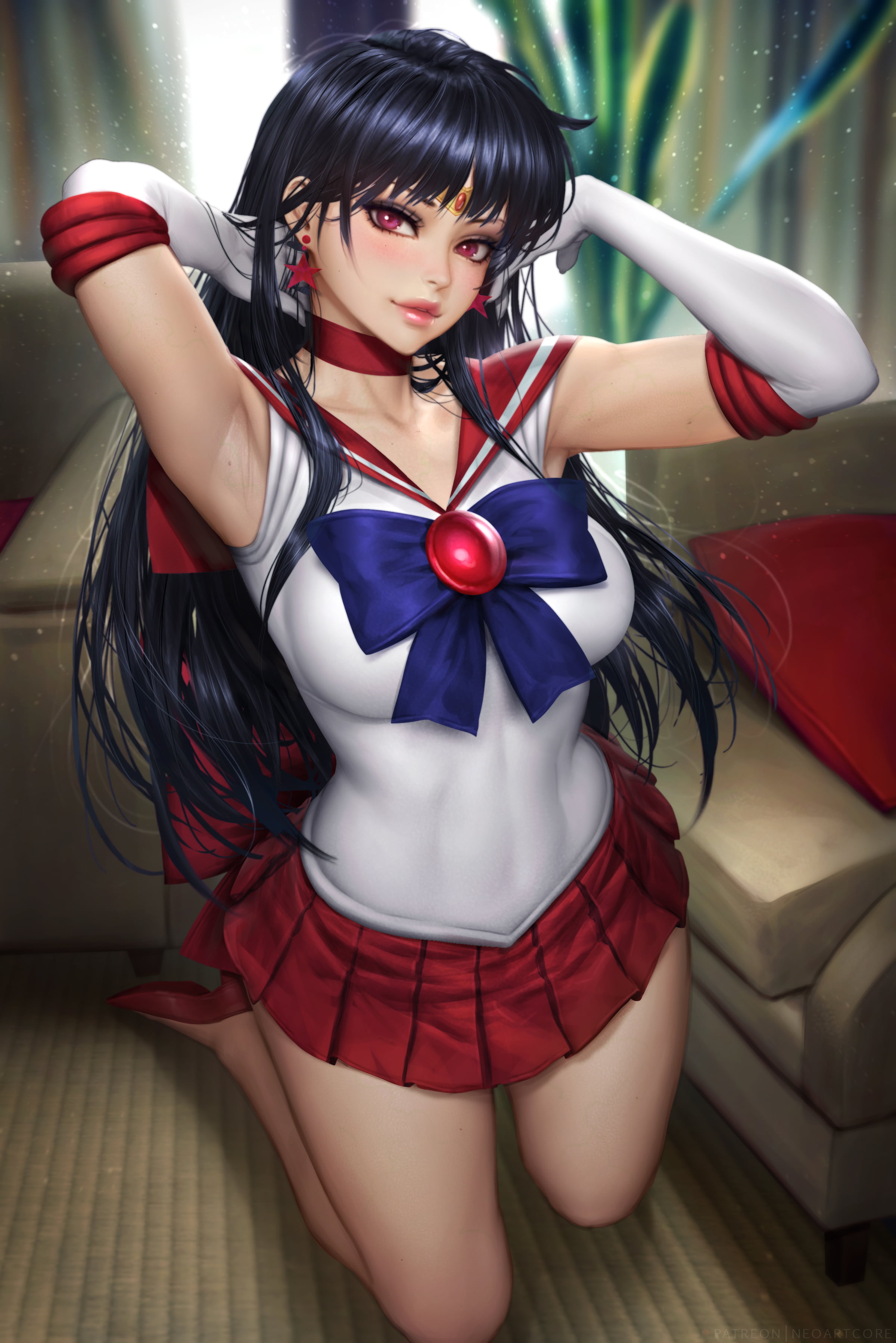 Sailor Mars, Sailor Moon, anime, anime girls, sailor uniform