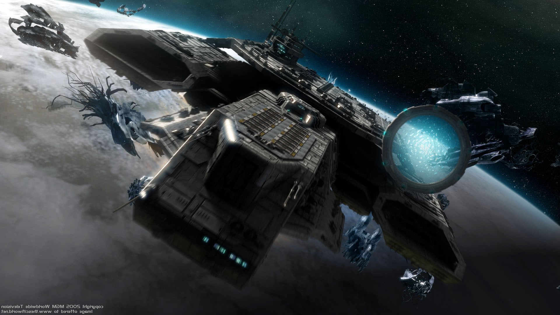 stargate daedalus class space battle space, planet earth, water
