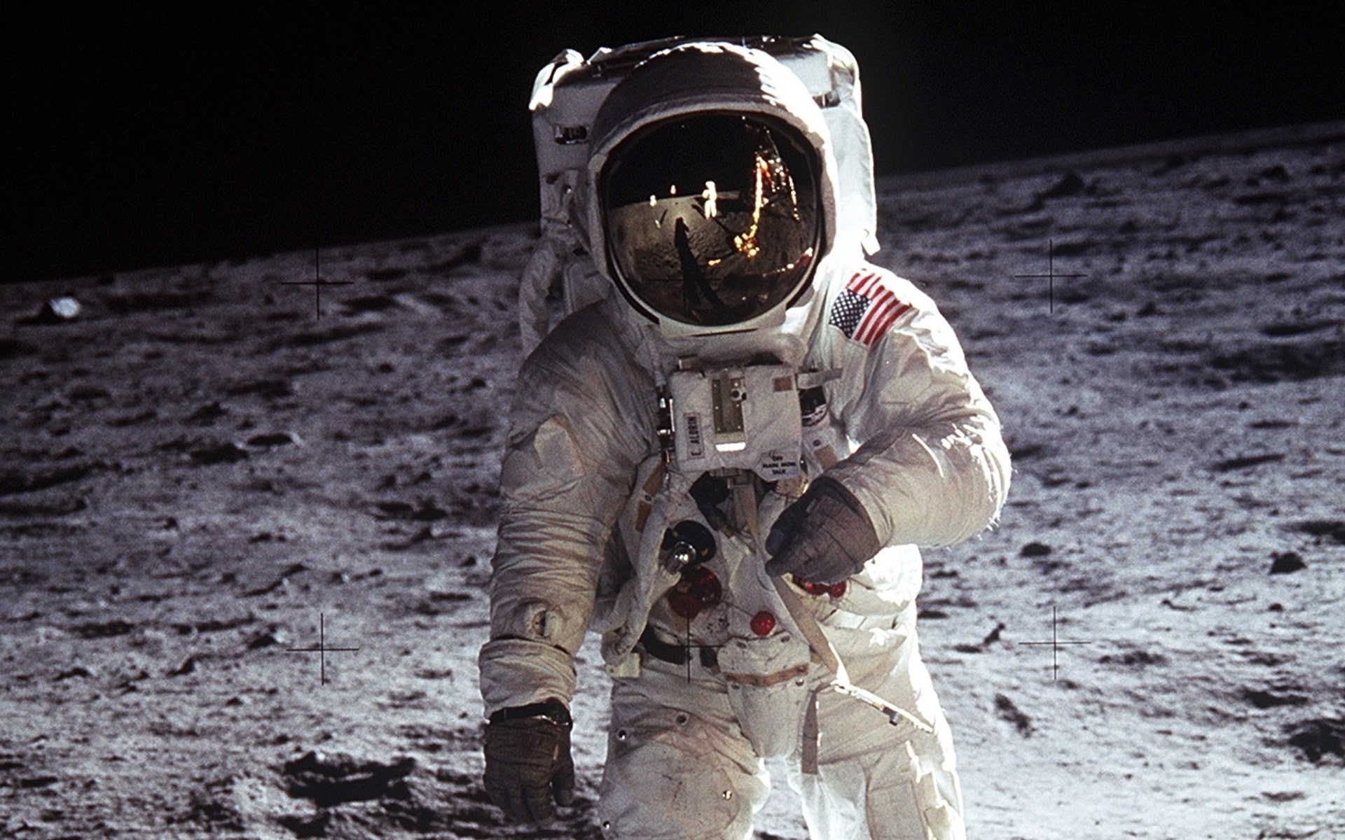 Free Download | HD Wallpaper: Space, Moon, Buzz Aldrin, Apollo 11, NASA ...