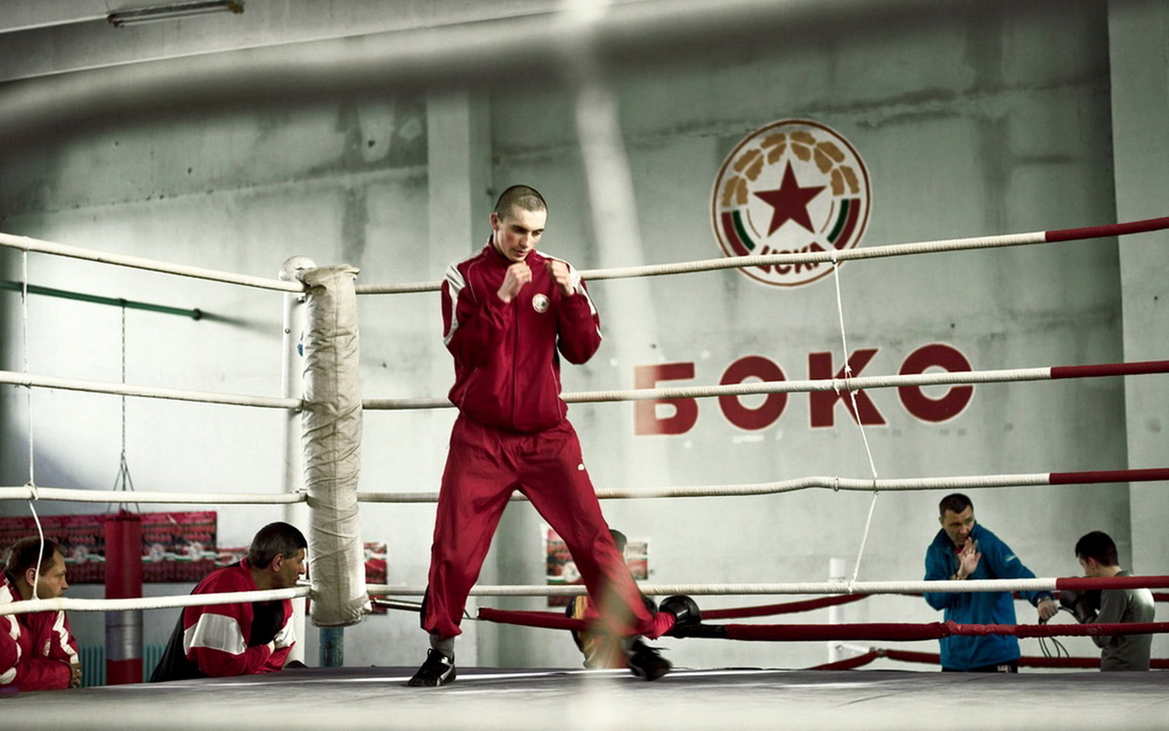 Boxer In Boxing Ring, men's red track suit, Sports, motion, playing