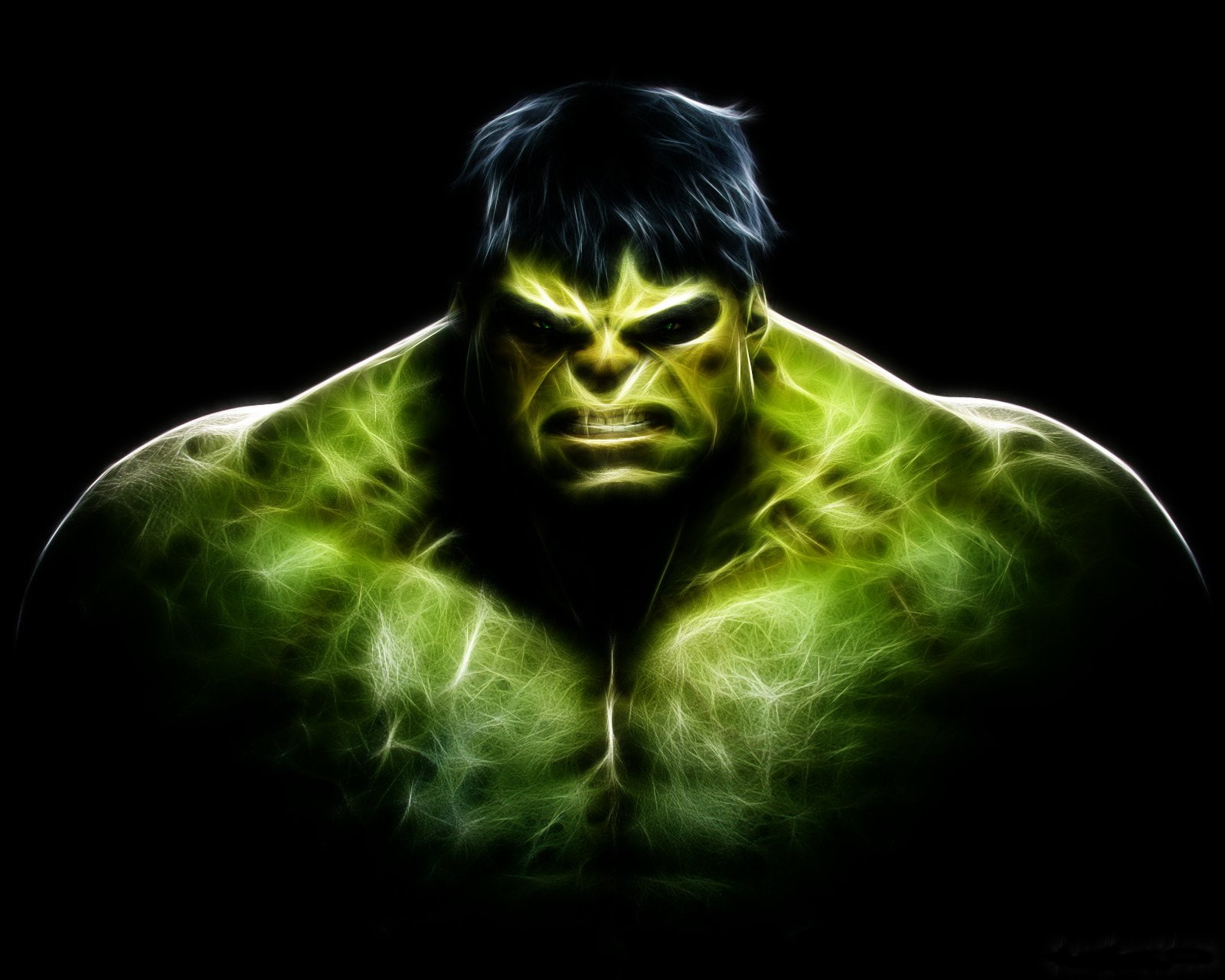 Comics, Hulk, black background, studio shot, front view, one person