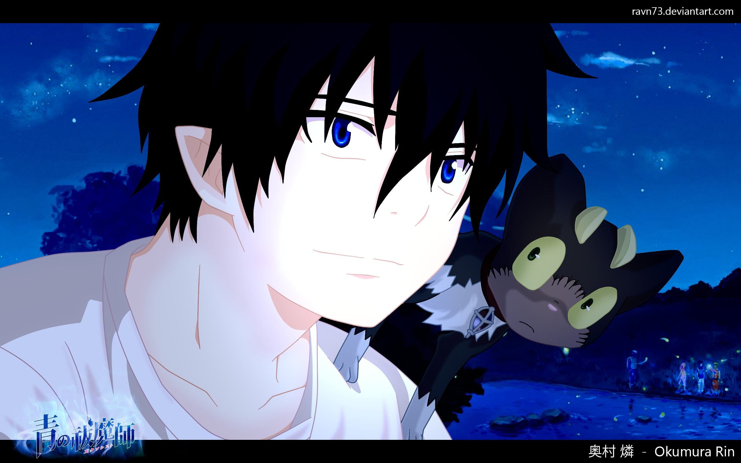 black-haired male anime character wallpaper, Blue Exorcist, Okumura Rin