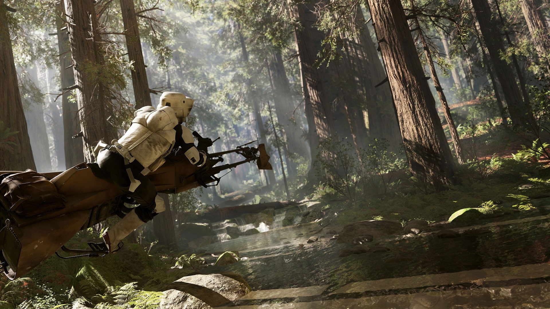 EA Games, Endor, Scout Trooper, speeder bike, Star Wars, Star Wars: Battlefront