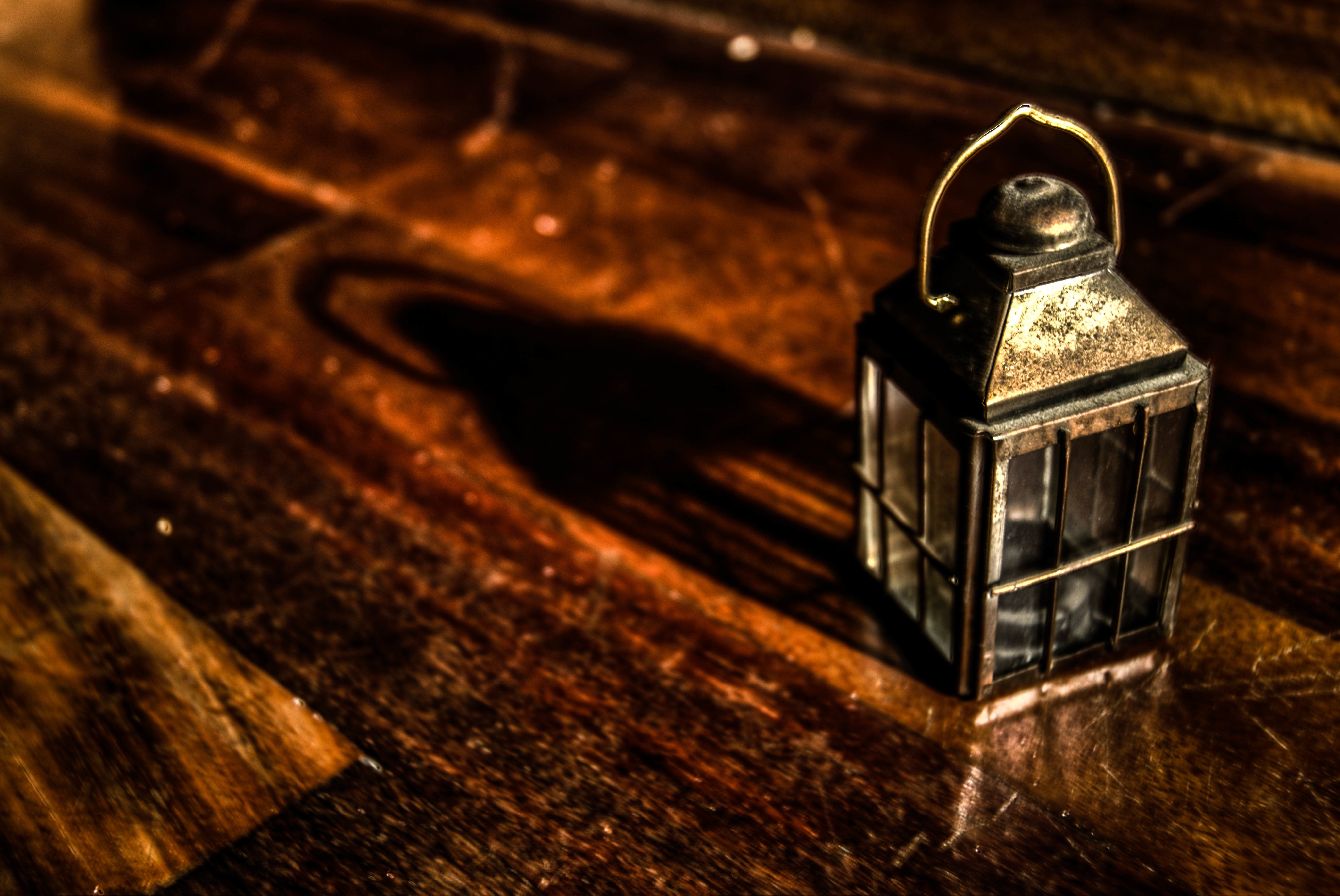 lantern, mini, shadow, table, wooden