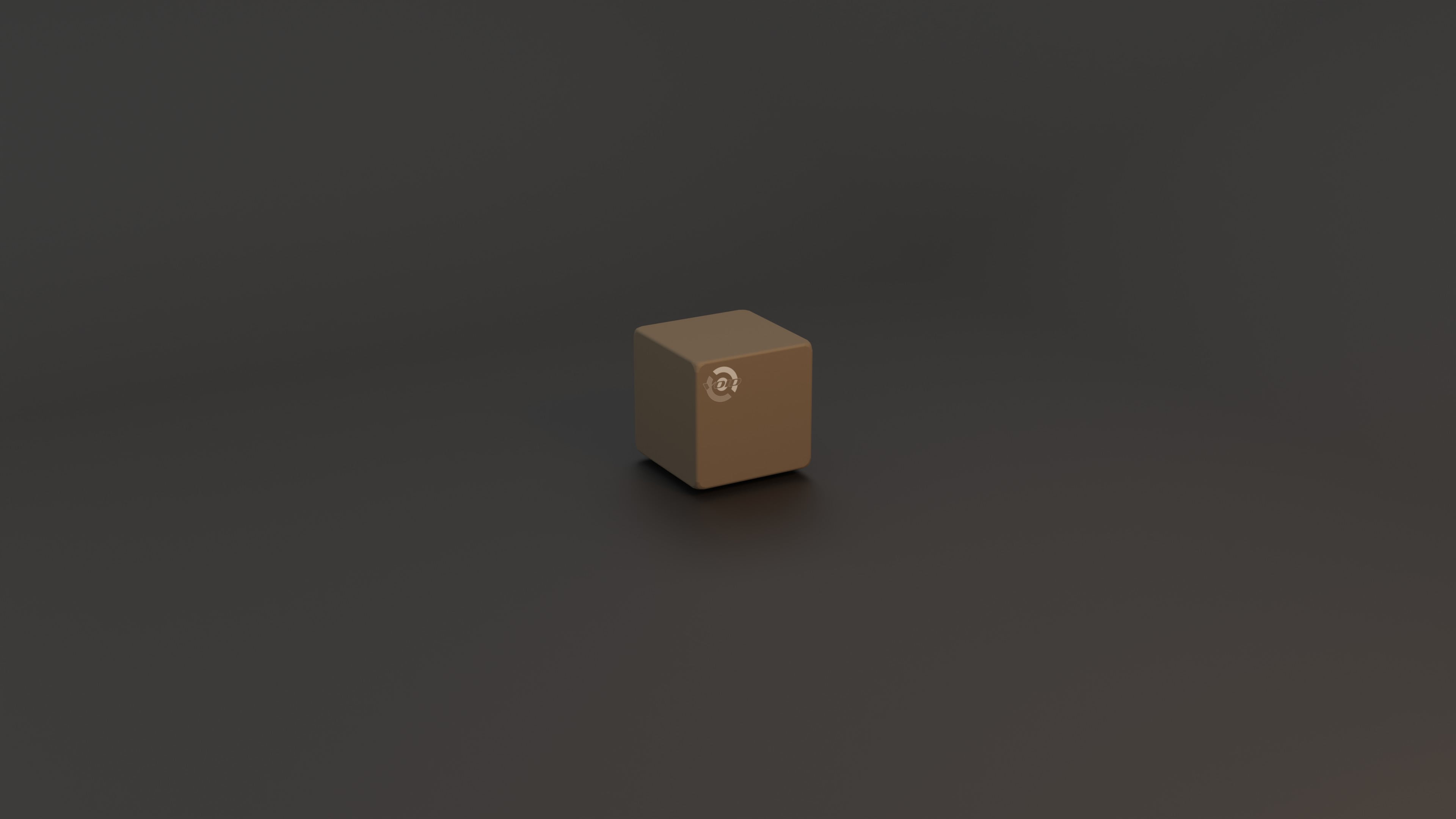 centered, operating system, Void Linux, simple background, cube