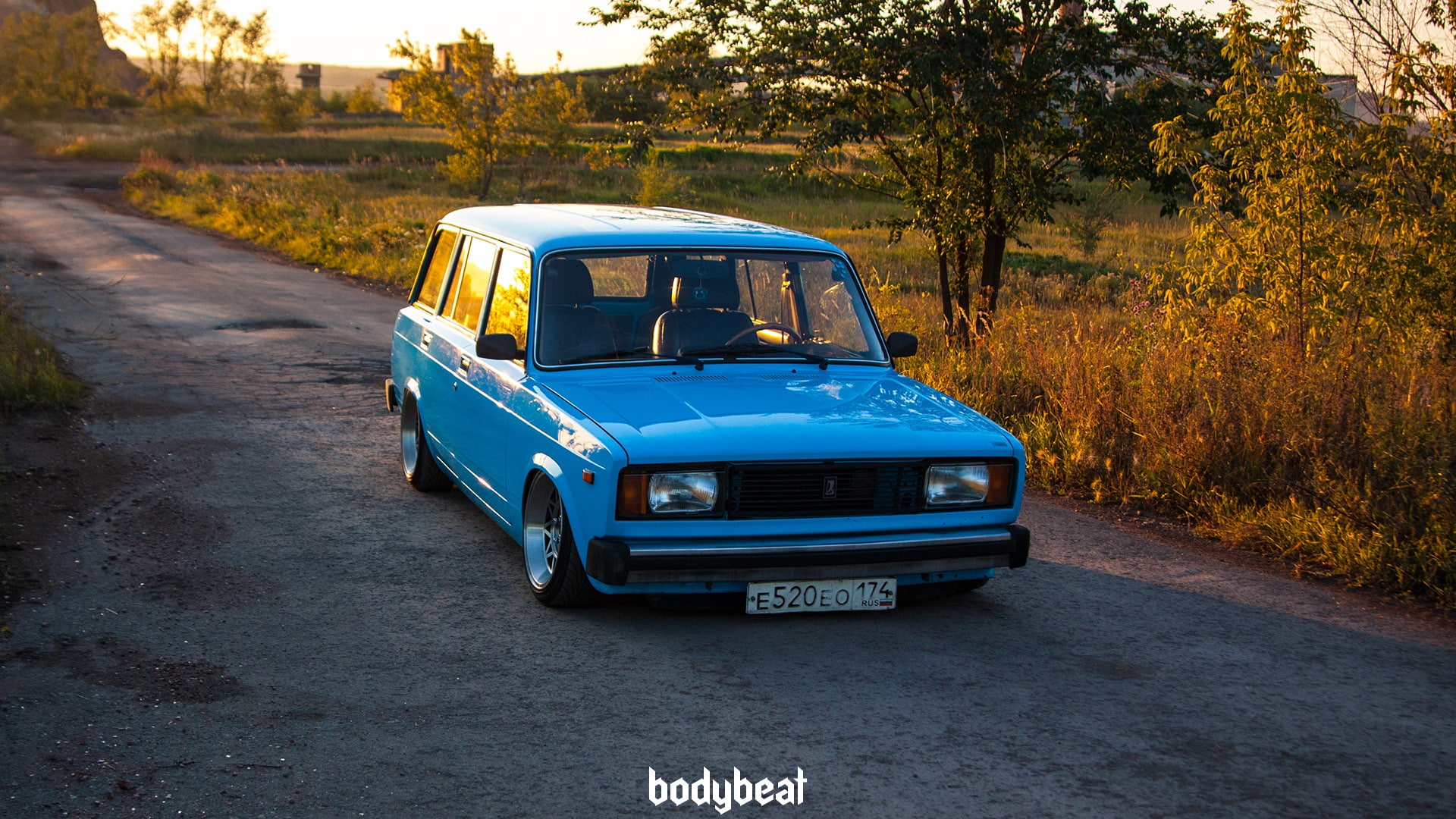 blue station wagon, Tuning, Russia, universal, Lada, bodybeat