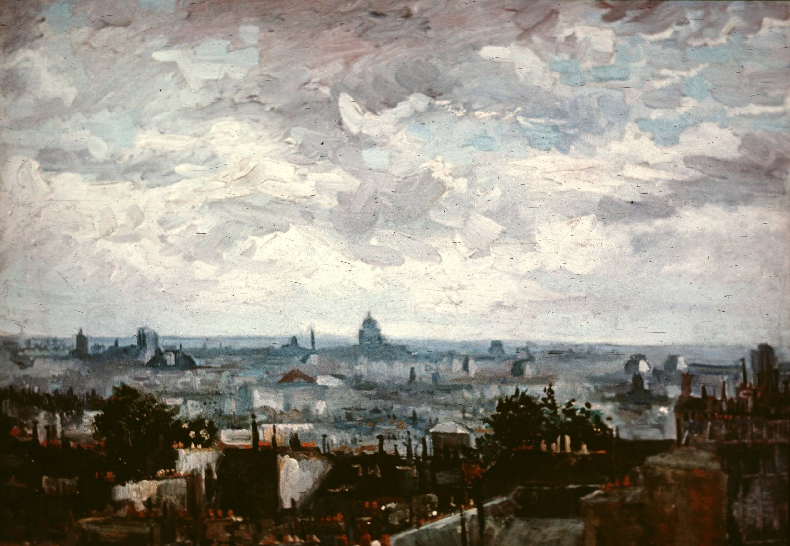 Vincent van Gogh, View of the Roofs of Paris, view of the city