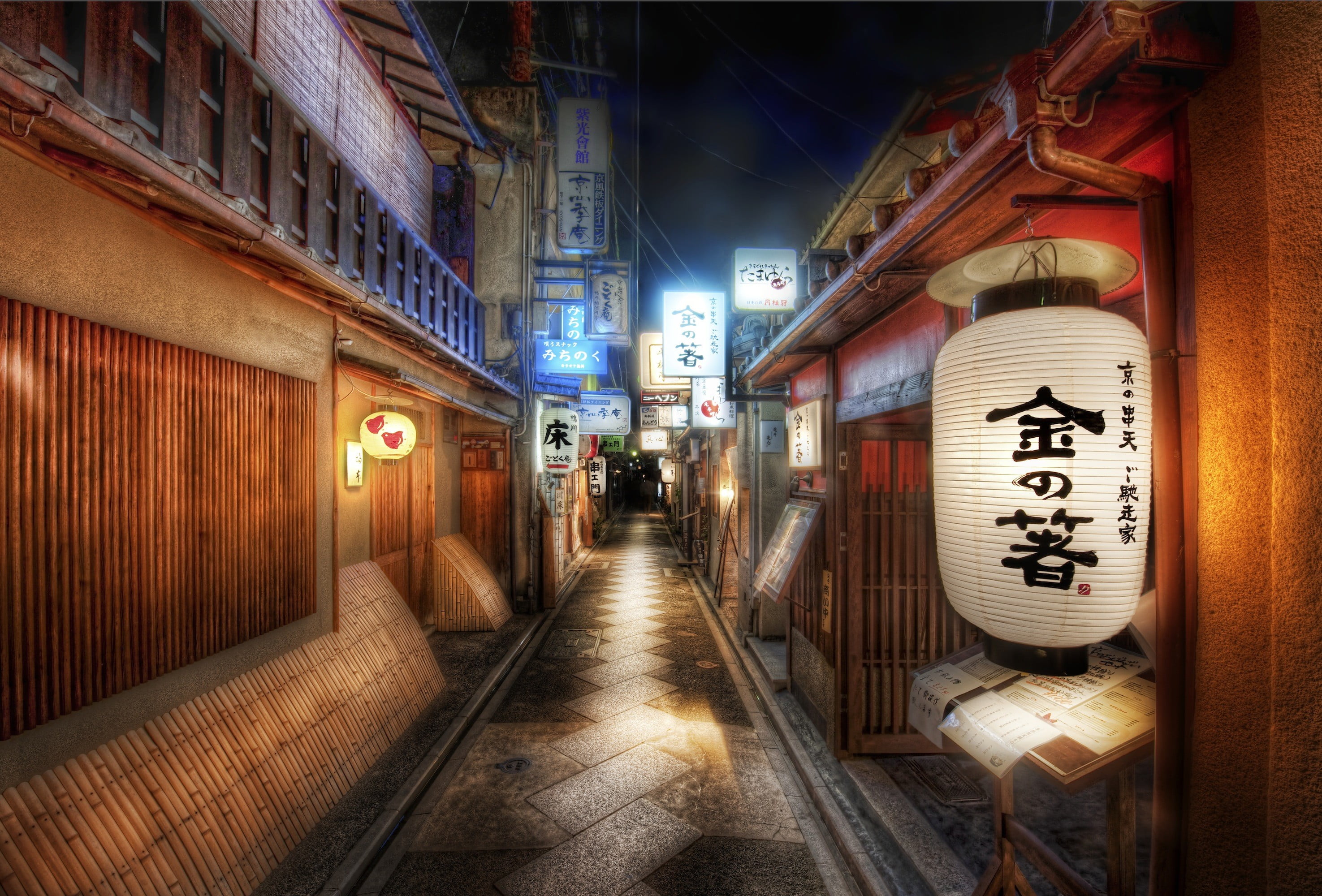 white Chinese lantern, Asia, urban, cityscape, street, architecture