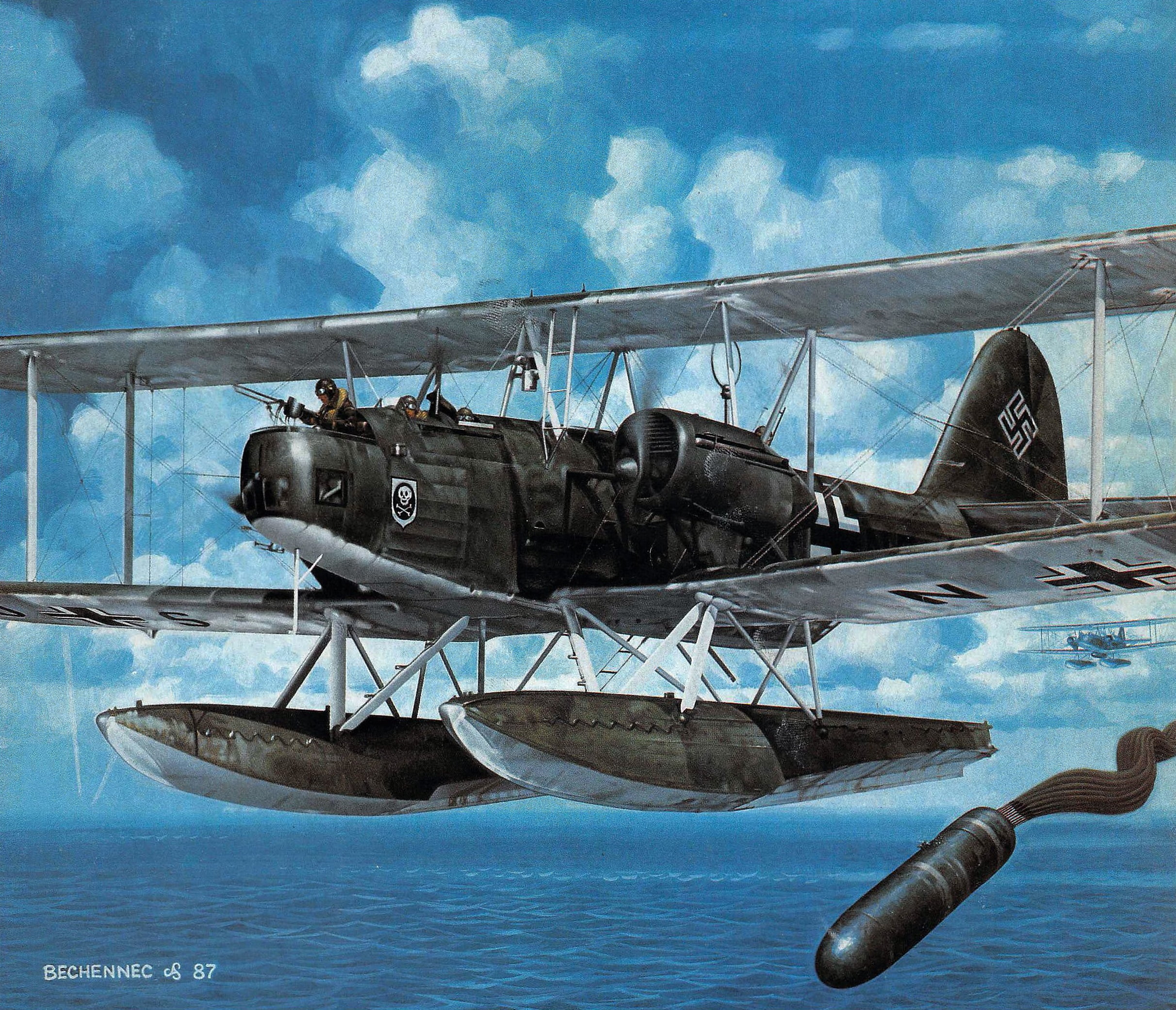 World War II, military aircraft, airplane, biplane, floatplane