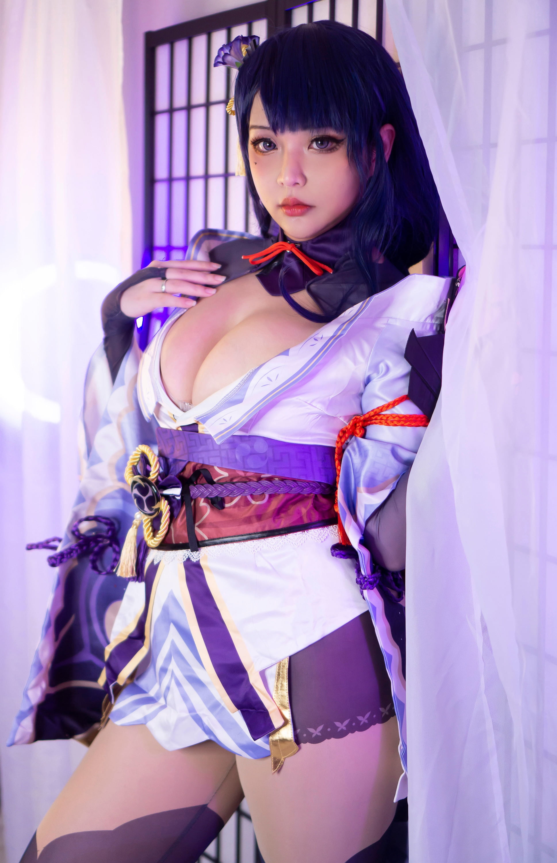 Free Download HD Wallpaper Hana Bunny Women Model Asian Cosplay Raiden Shogun Genshin