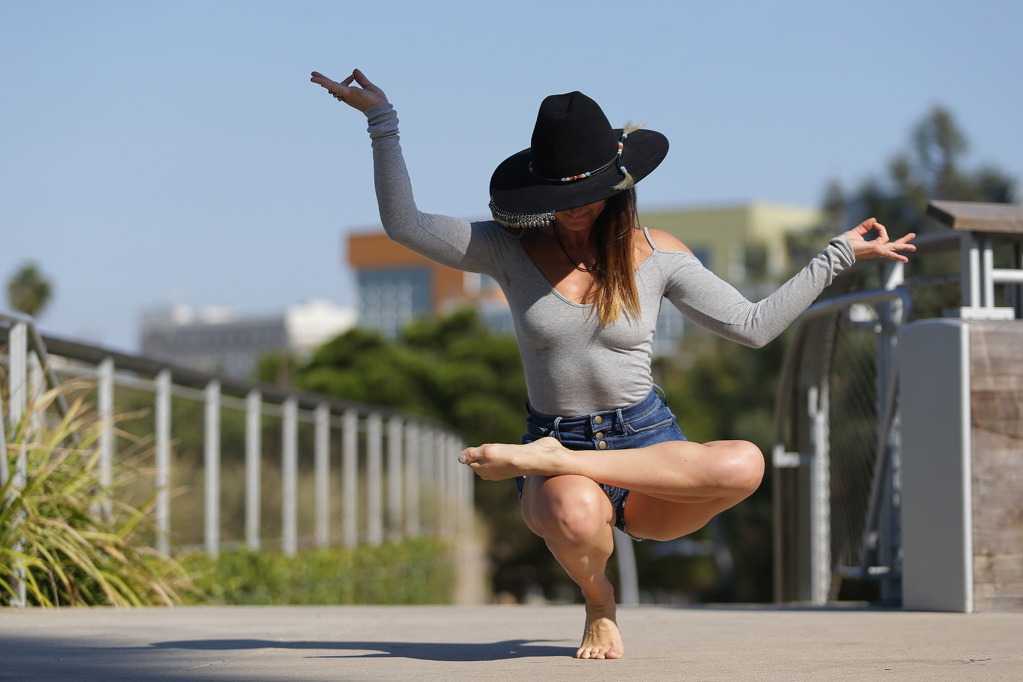 girl, pose, flexibility, hat, yoga, legs, lifestyles, real people