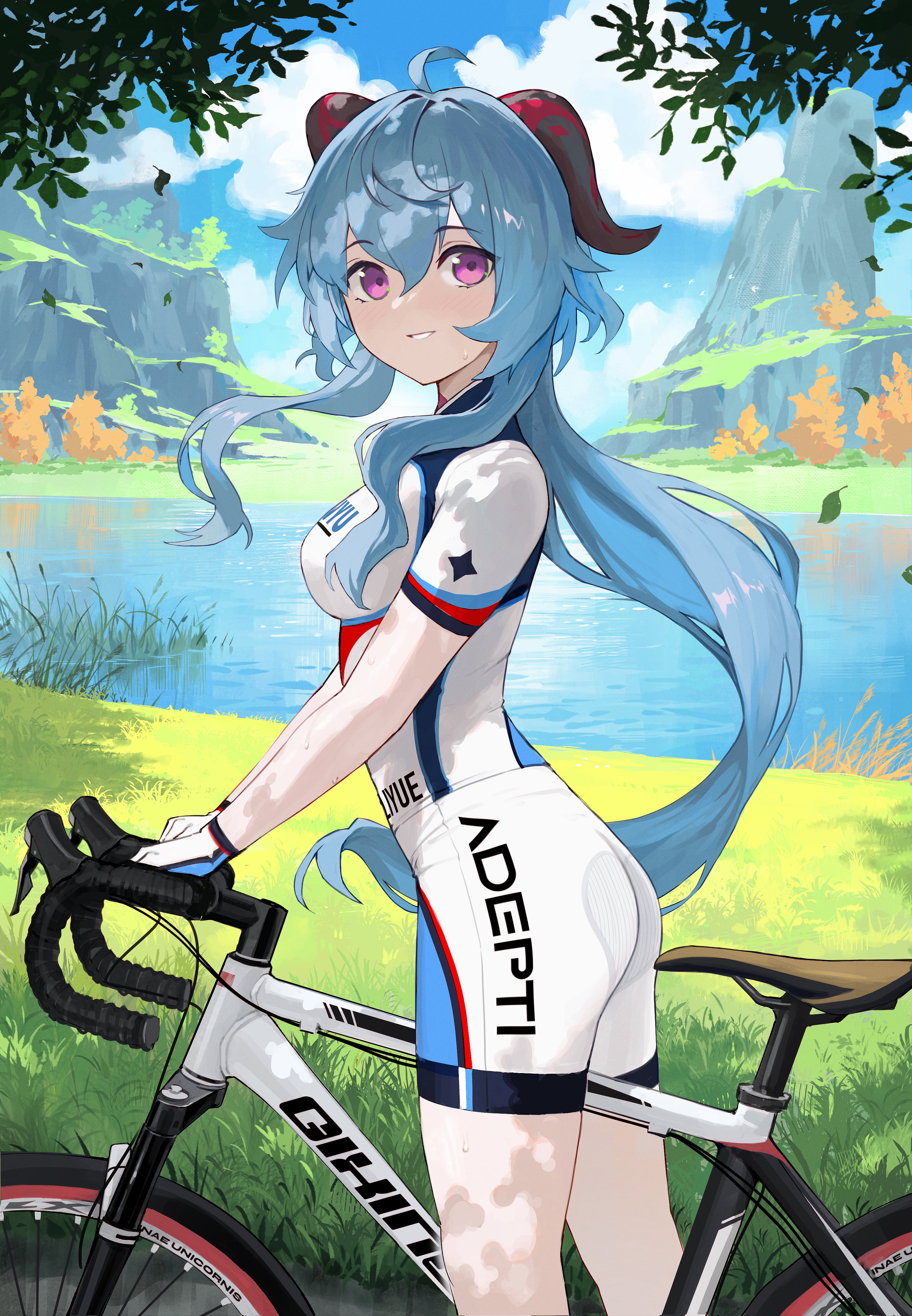 Genshin Impact, bike shorts, bicycle, Ganyu (Genshin Impact)