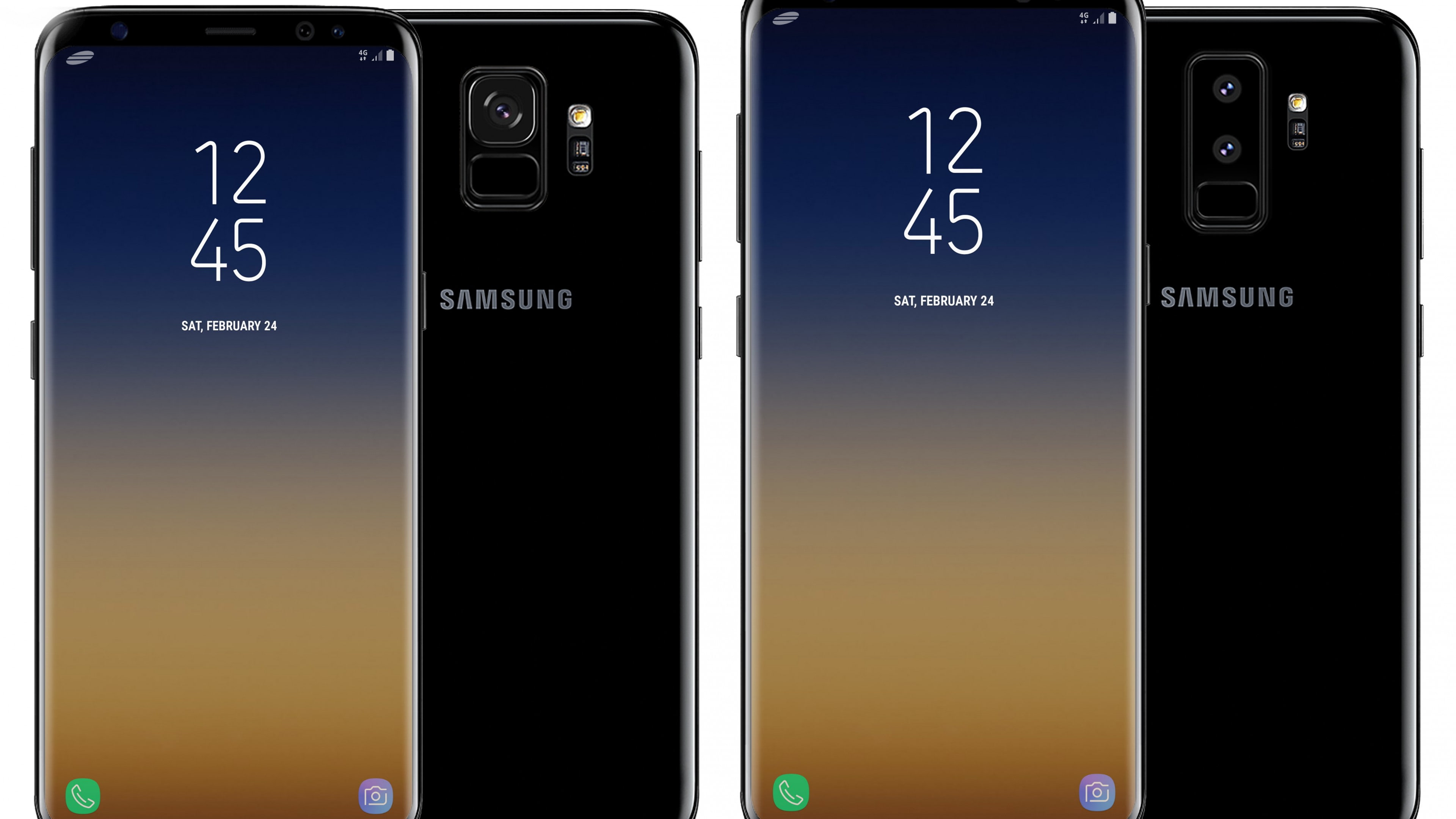 two midnight black Samsung Galaxy S8, Samsung Galaxy S9, 4k