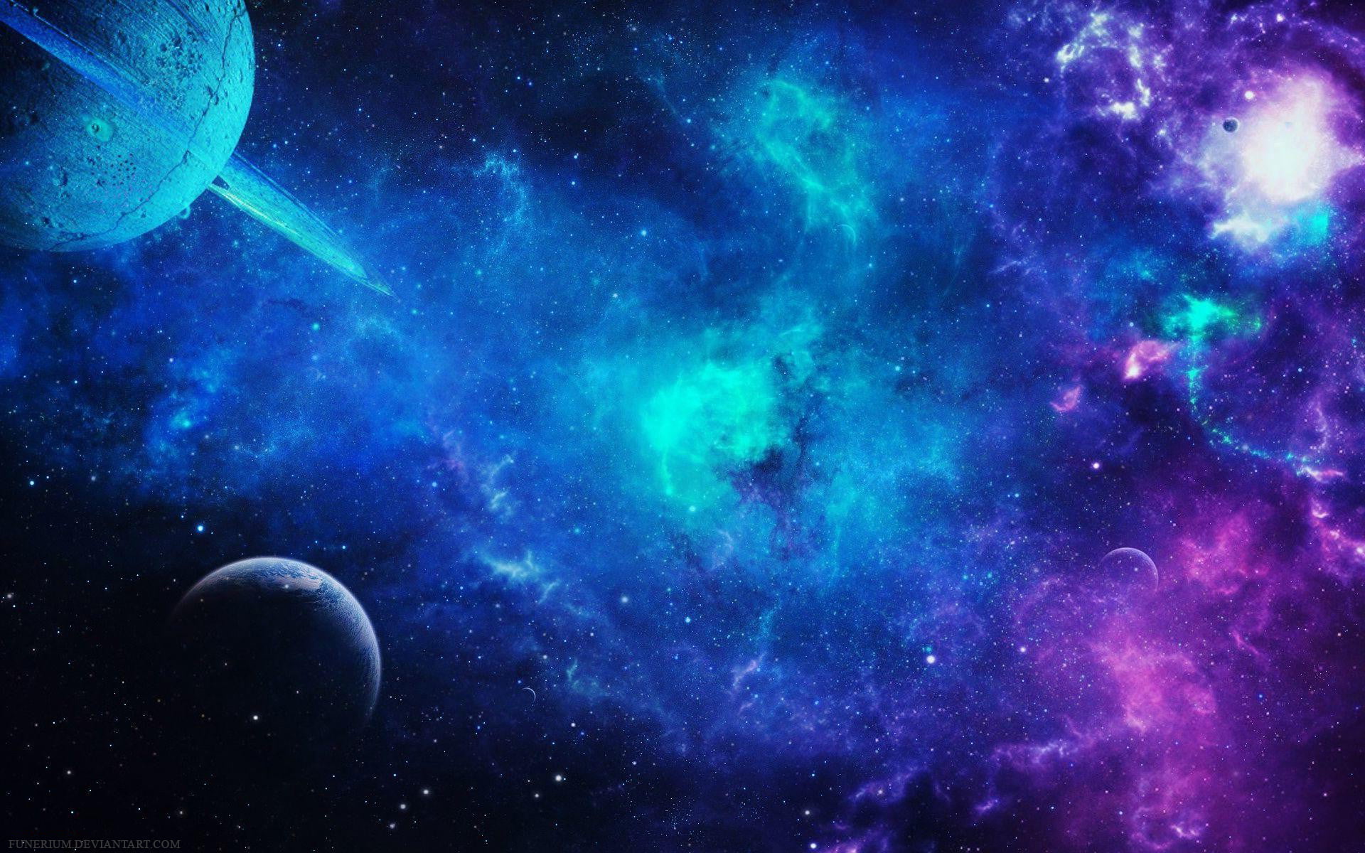 galaxy wallpaper, space, 3D, Funerium, stars, colorful, astronomy