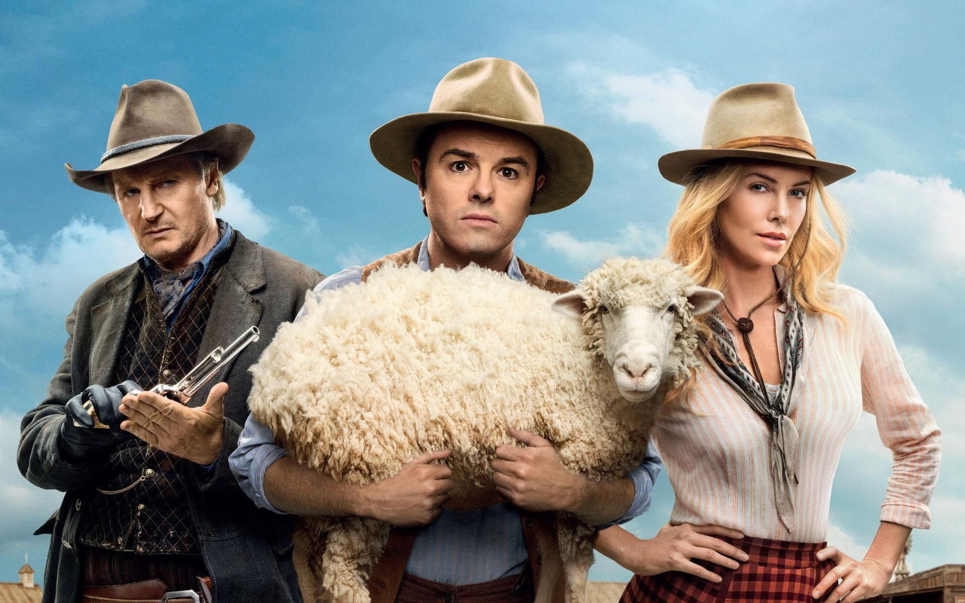 A Million Ways to Die in the West 2014 Movie, white sheep, Charlize Theron