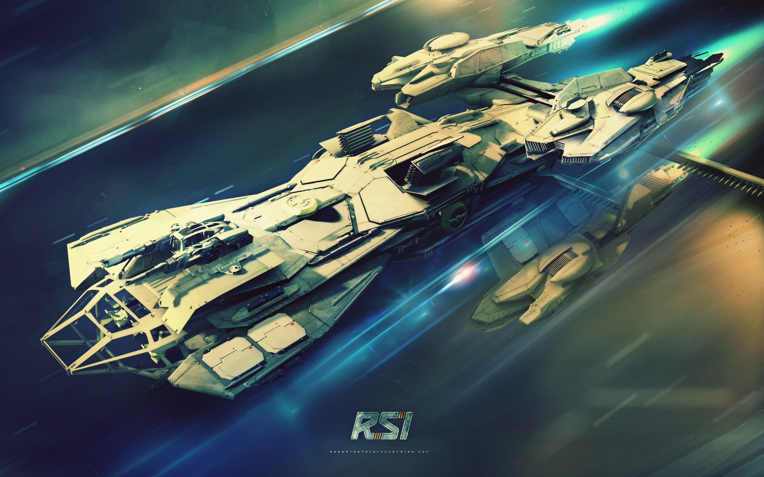 RSI jet 3D wallpaper, spaceship, video games, science fiction