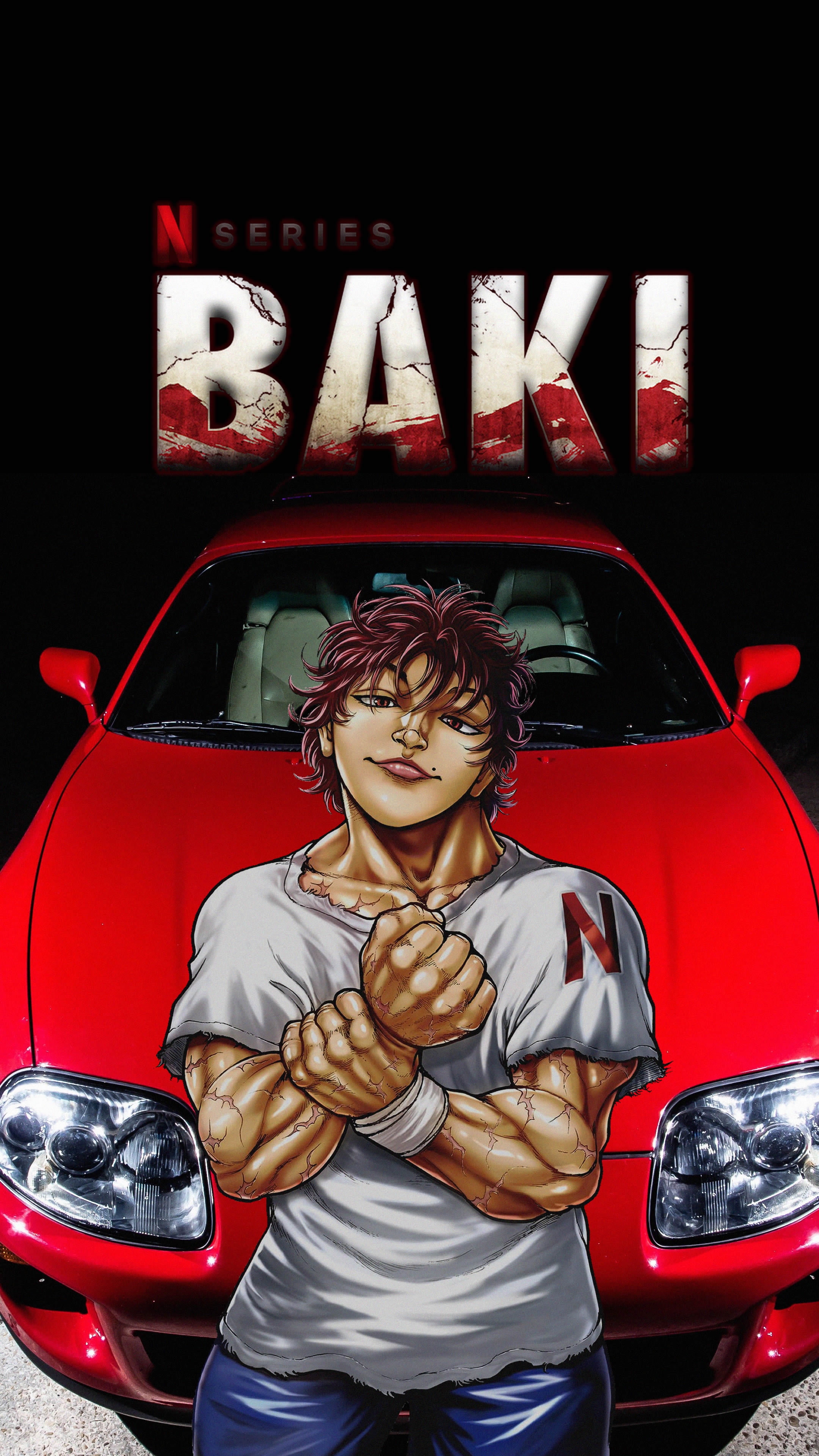 Baki Hanma, Toyota Supra, jdmxanime, Japanese cars, anime boys