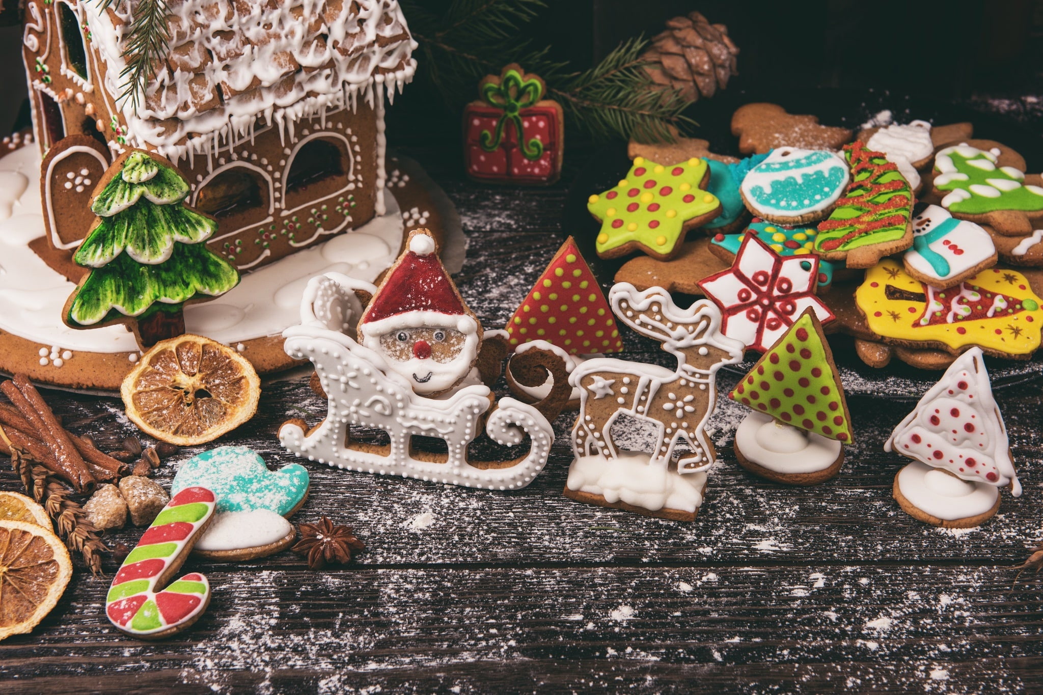 branches, holiday, Board, Christmas, cookies, sugar, tree, bumps