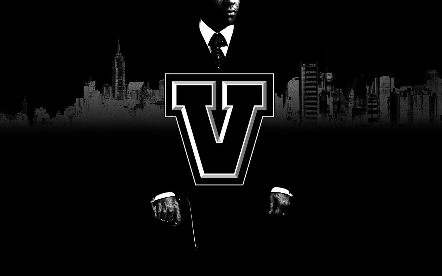 black and gray letter V logo, gta, grand theft auto 5, pistol