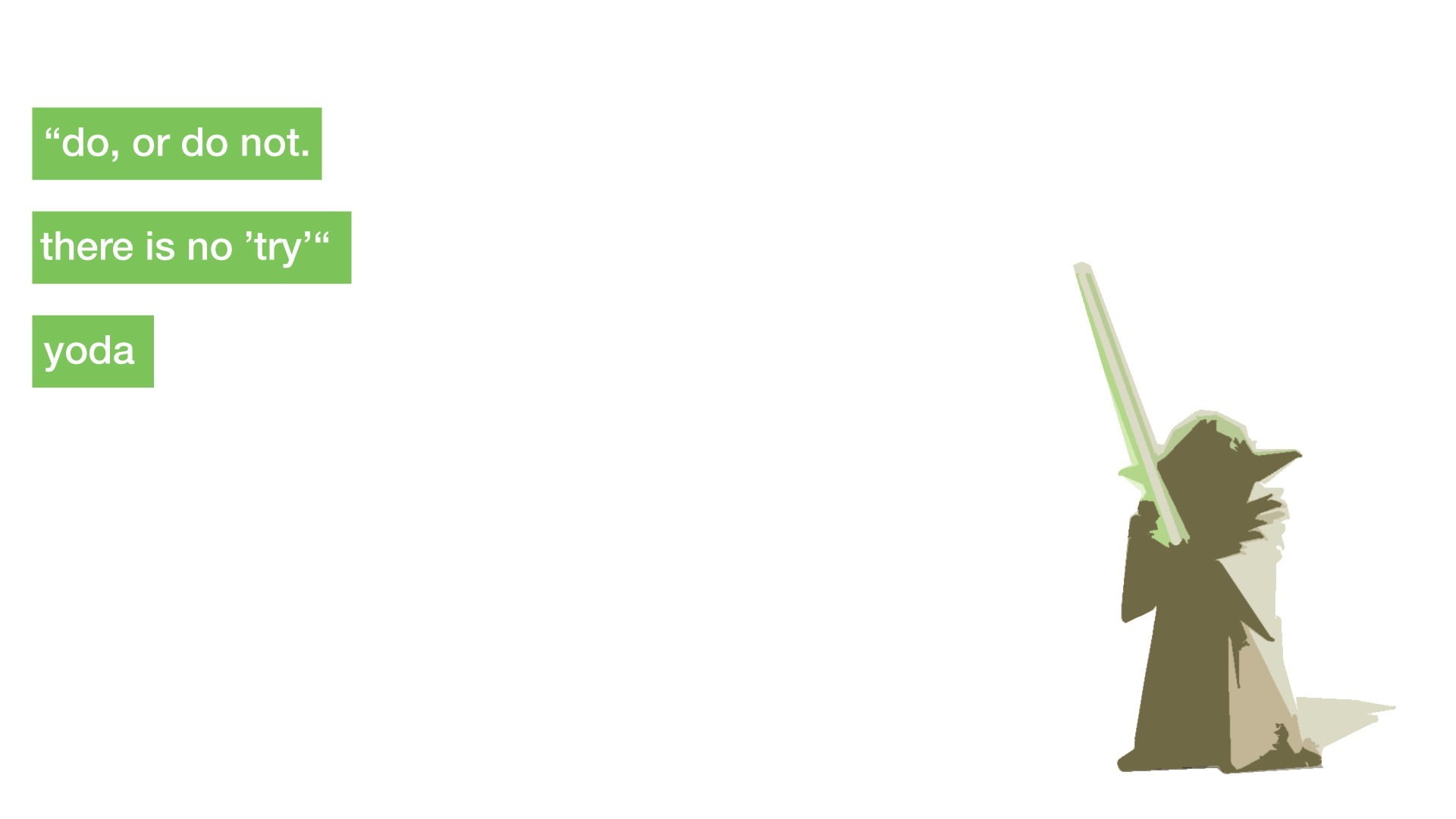 Yoda, Star Wars, minimalism, white background, copy space, green color