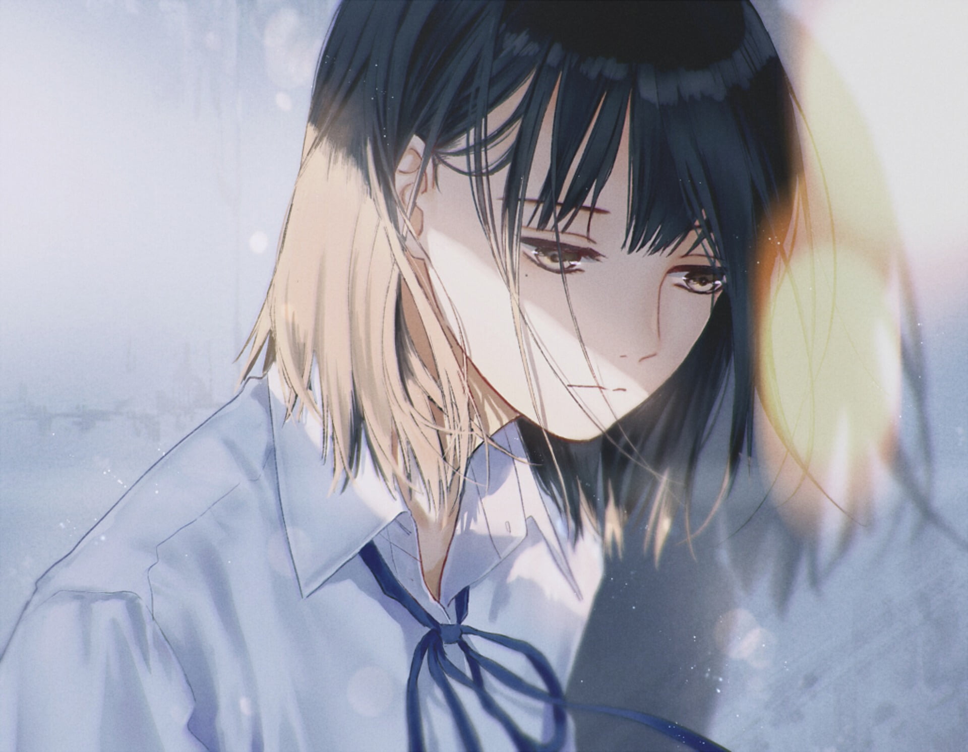 Anime, Original, Black Hair, Girl, Sad, Sadness