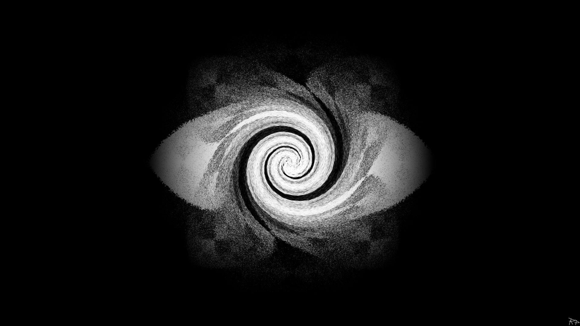 monochrome, spiral