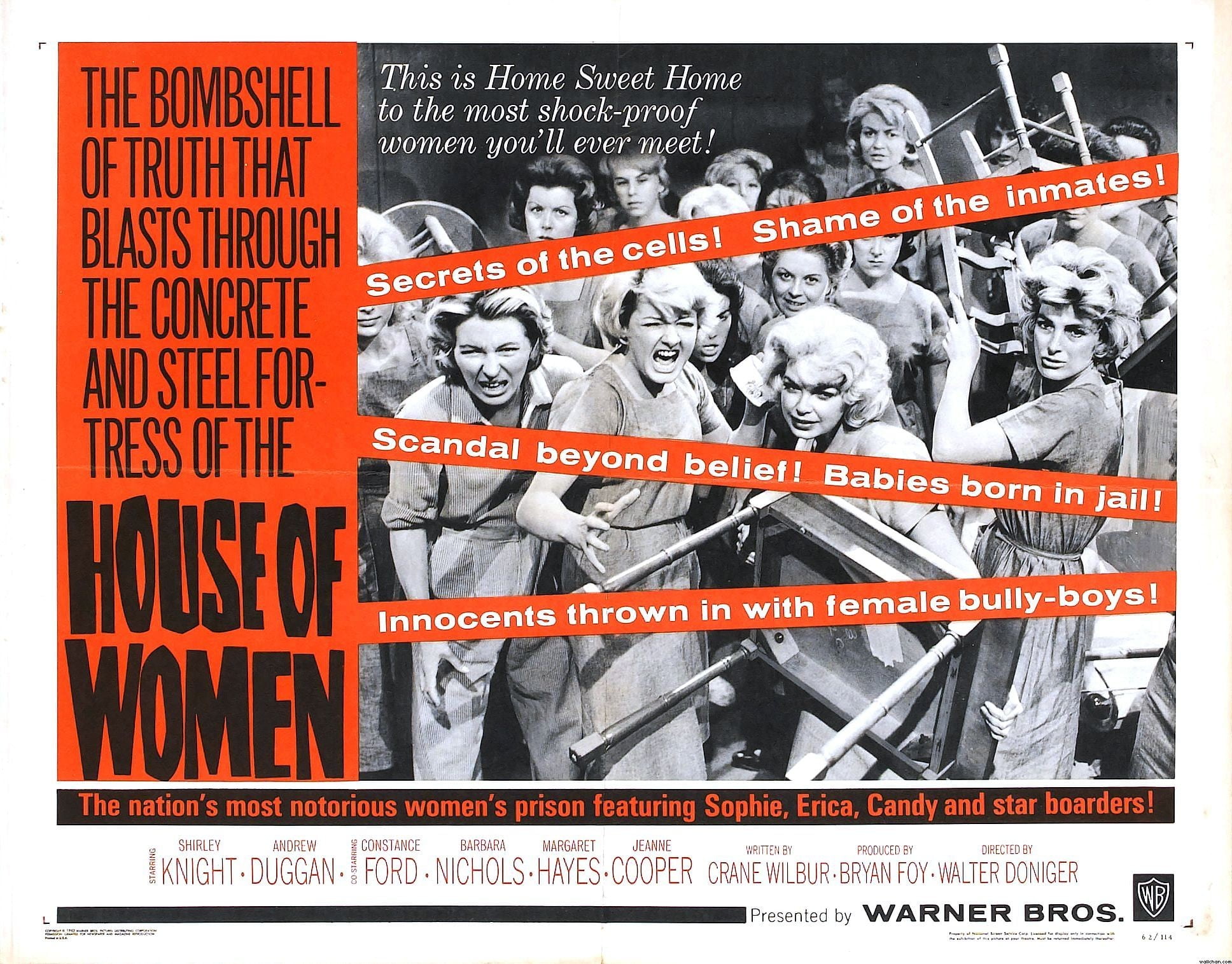 Film posters, B movies, House of Women, movie poster, text
