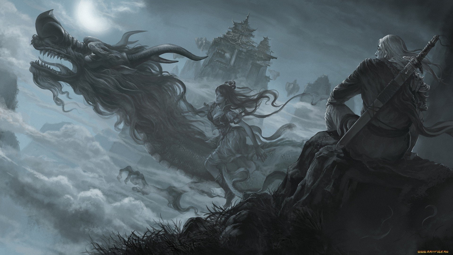 Fantasy, Dragon, cloud - sky, nature, environment, smoke - physical structure