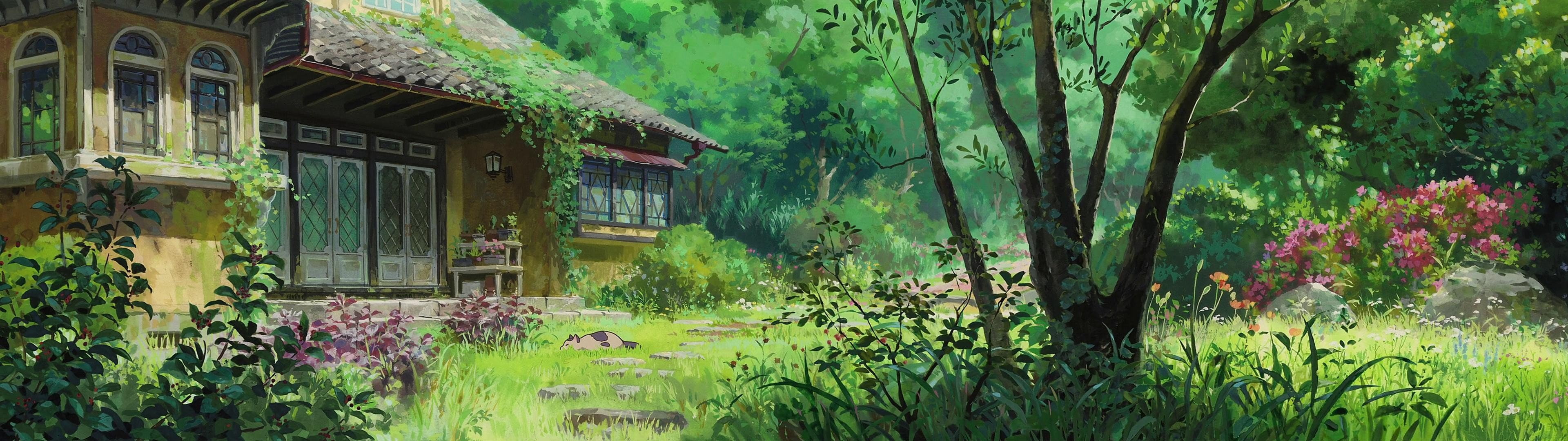 Arrietty, artwork, Cottage, Display, dual, garden, Ghibli, Karigurashi