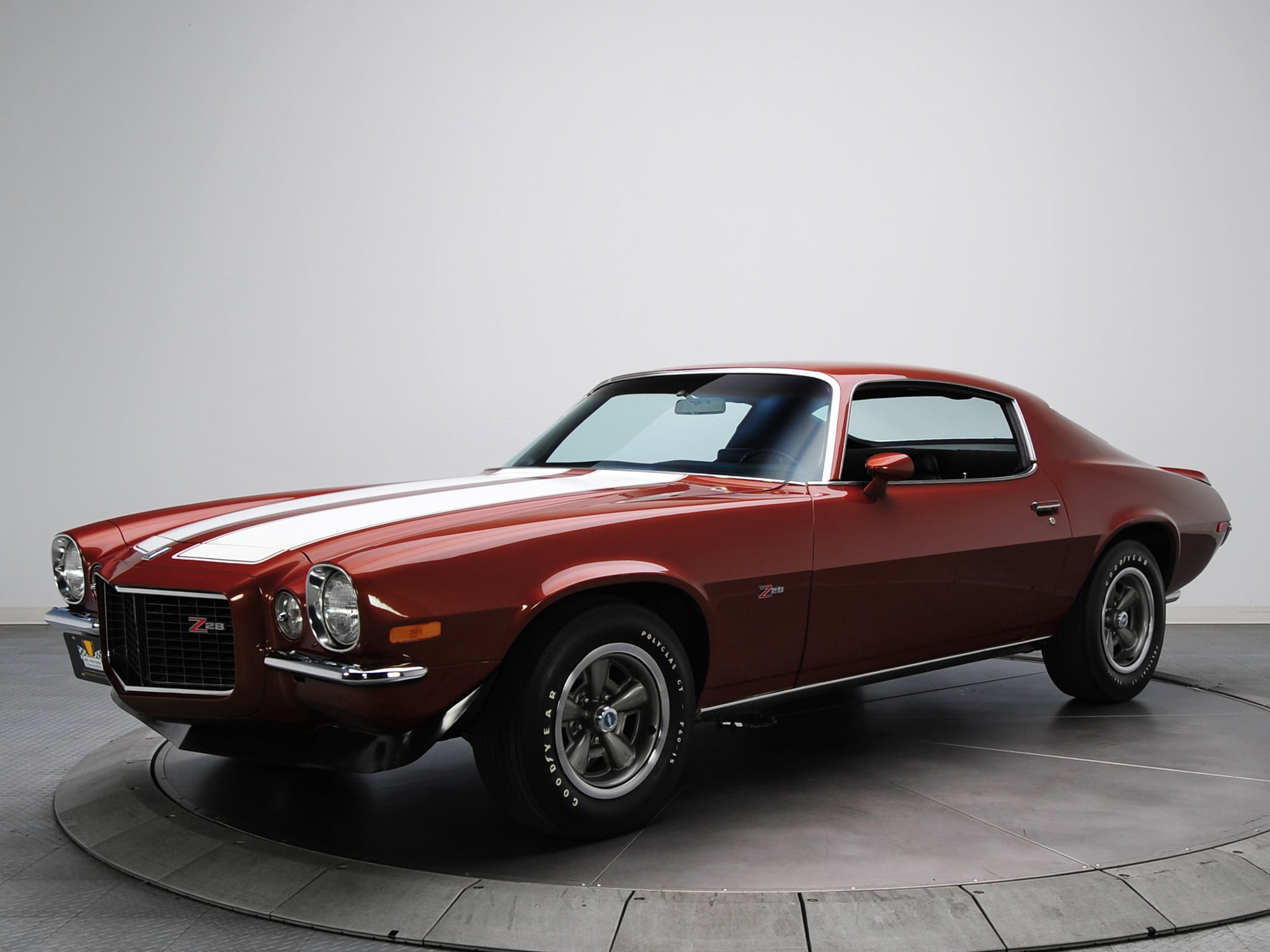 red coupe, retro, Chevrolet, muscle car, 1970, Camaro, z28, land Vehicle
