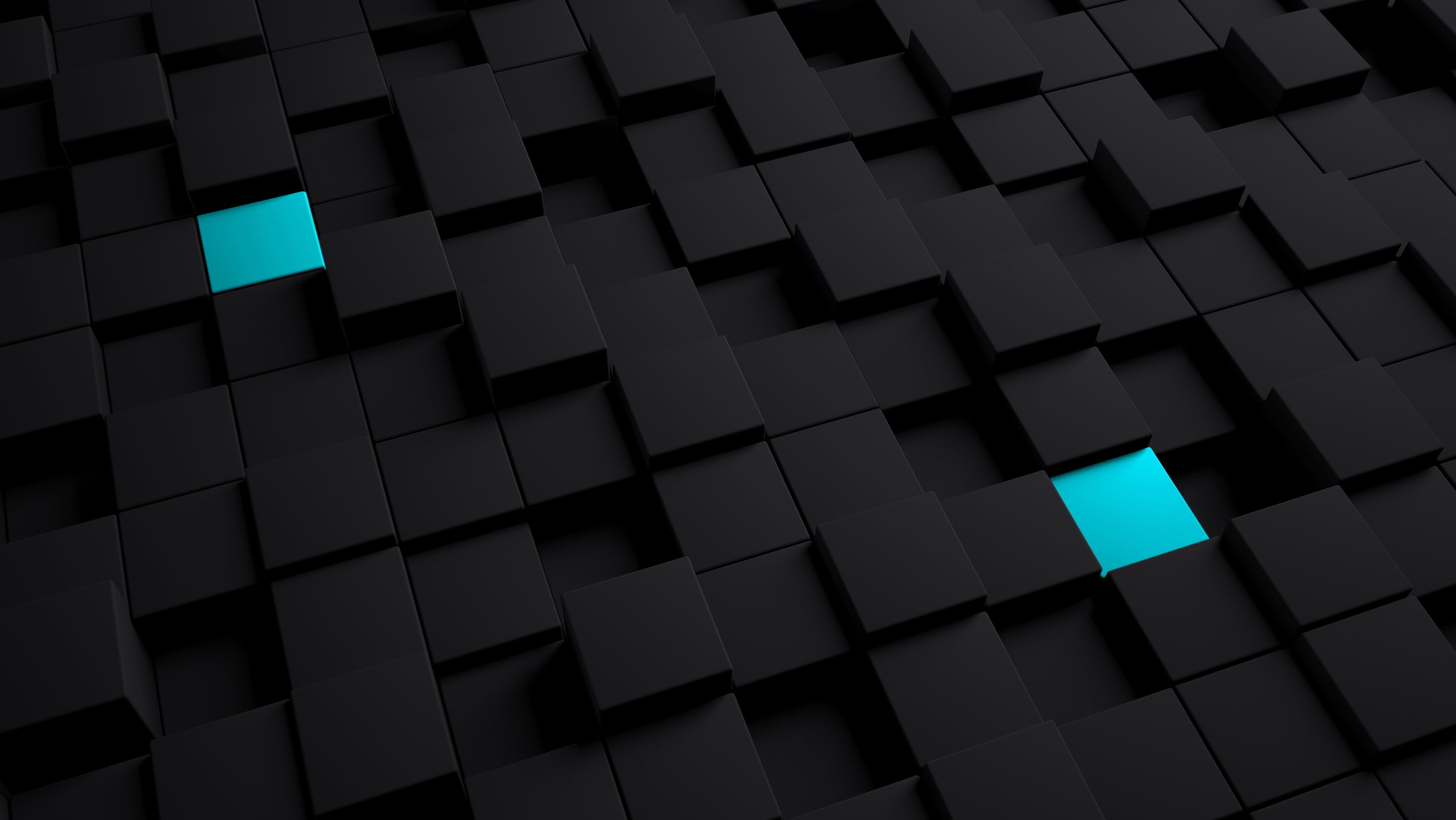 cubes, structure, black, blue, abstract, backgrounds, pattern