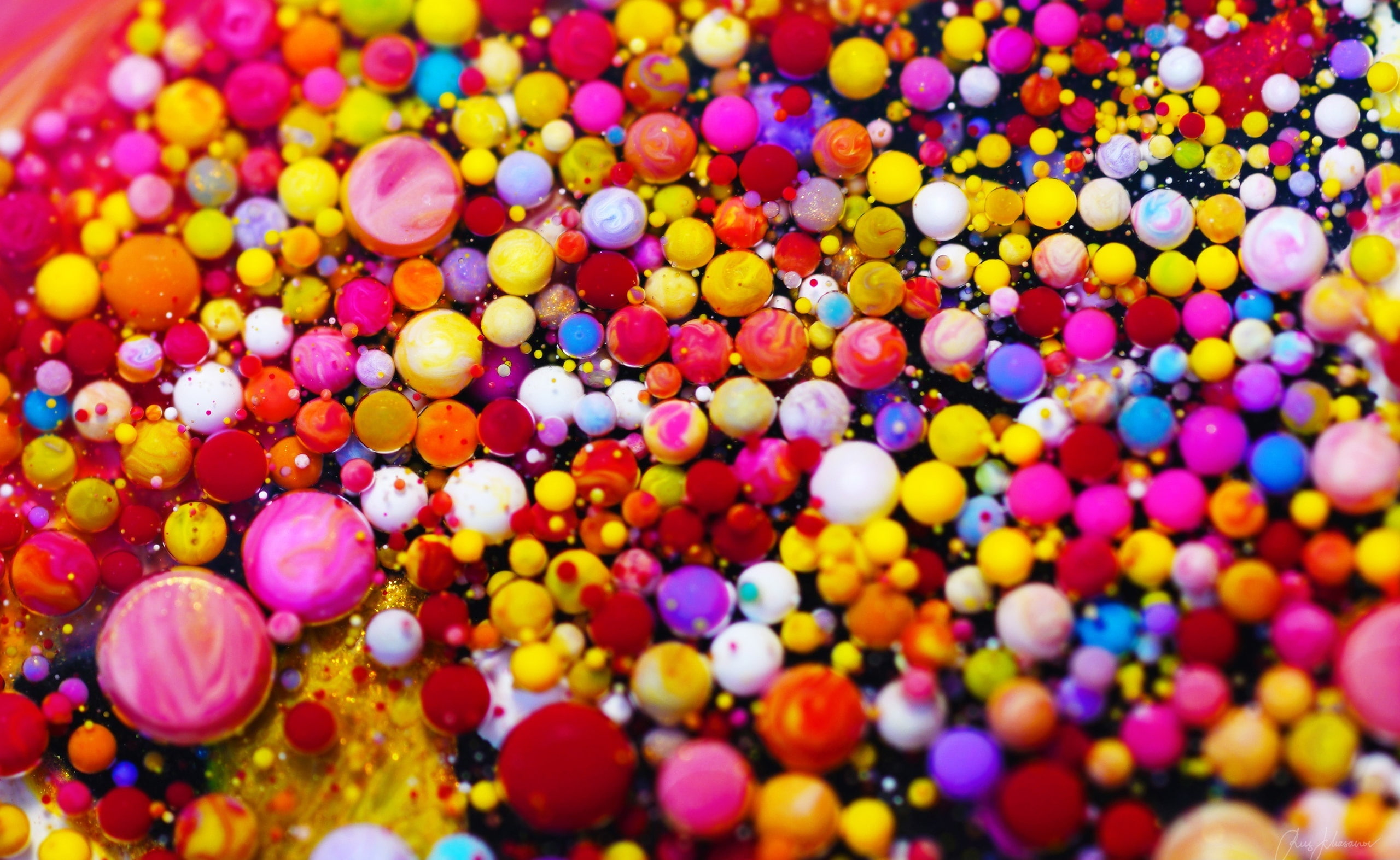 Colorful Paint Bubbles Macro, Aero, Drops, Bright, Photography