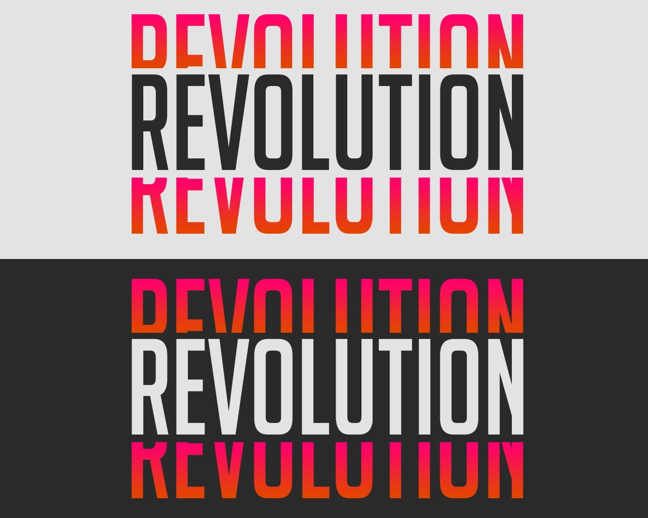 revolution text, simple, texture, orange, gradient, typography