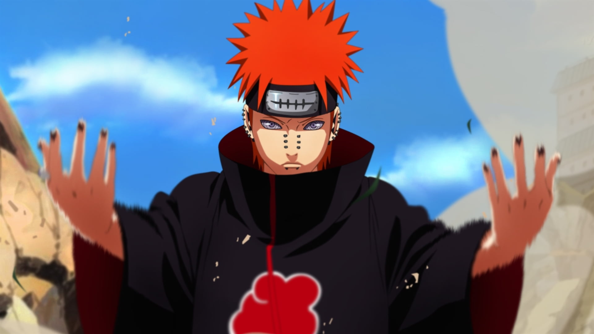 Naruto Shippudden Pain illustration, Anime, people, men, costume